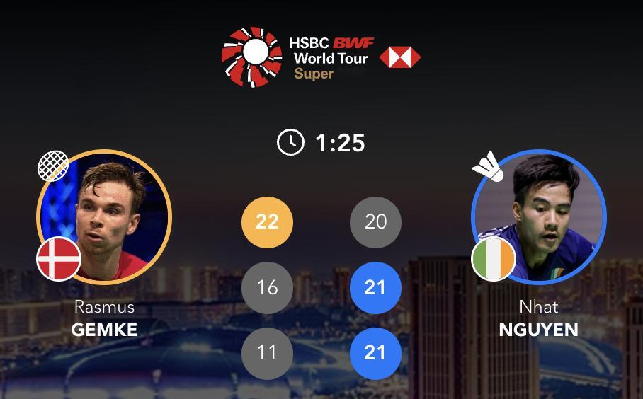 【⏰85分钟】阮日🇮🇪 20-22、21-16、21-12 🇩🇰格姆克下