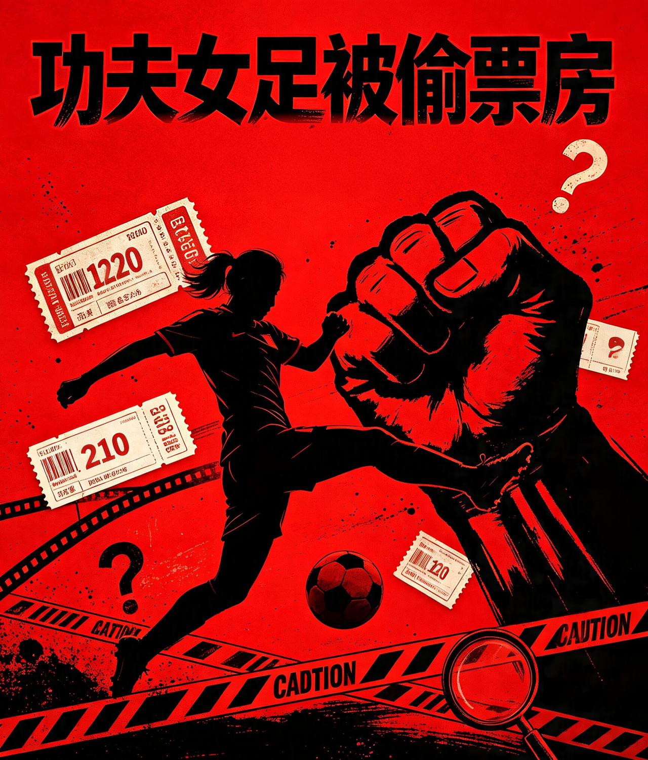 各地都曝出功夫女足票房被偷，五花八门各种情况都有，比如有手写的电影片，这也太明显