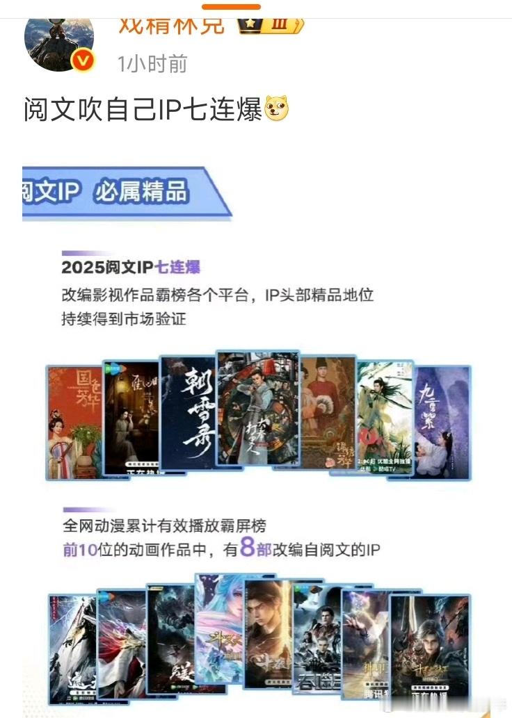 他说阅文吹[无聊]吹了吗！好吧～听数据博主的！ ​​​