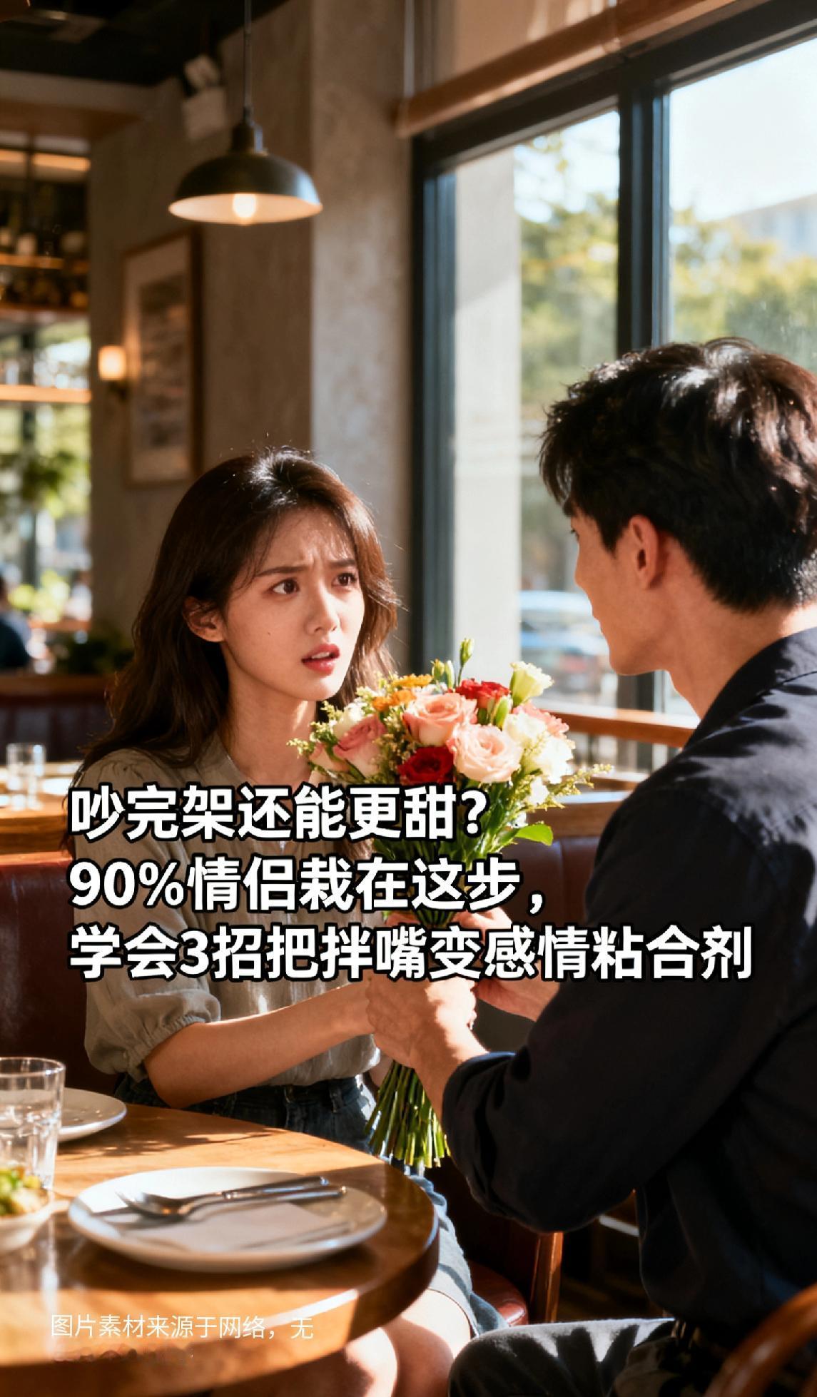 吵完架还能更甜？90%情侣栽在这步，学会3招把拌嘴变感情粘合剂
 
别慌！你俩刚