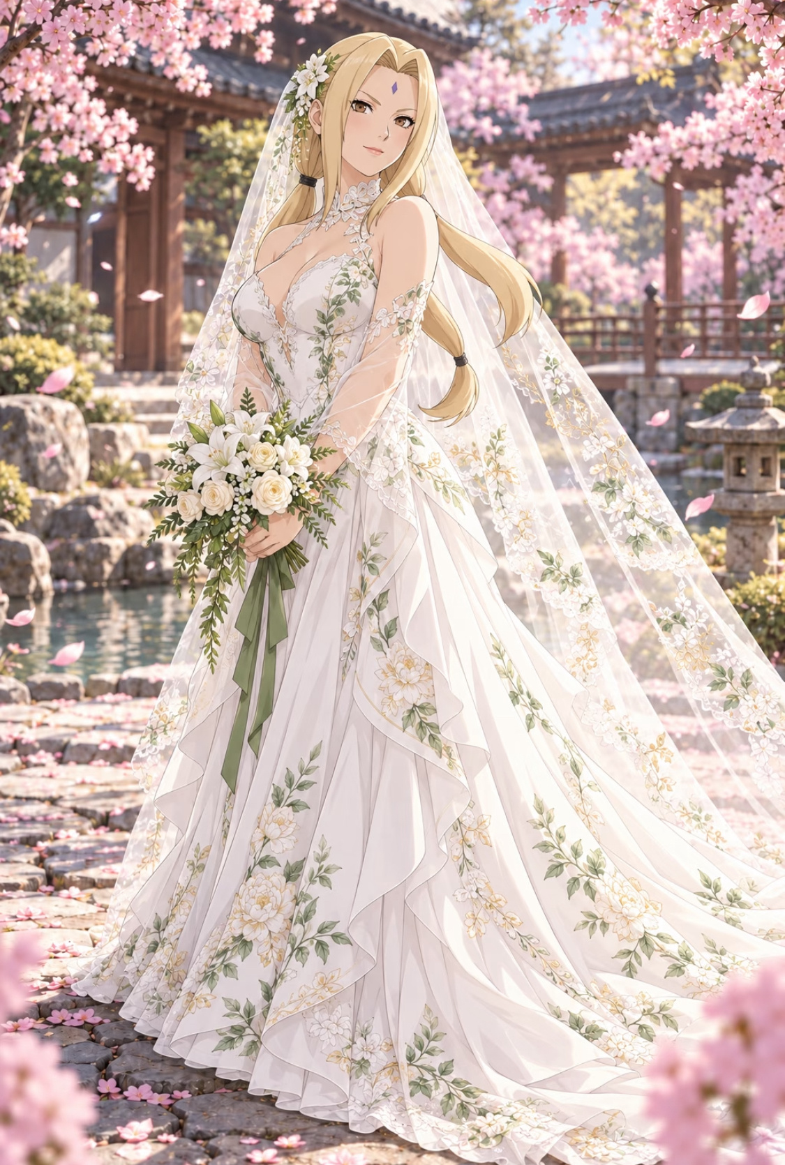 “我将与你共赴一场樱花之约”💒如果火影里的她们，都穿上了属于自己的婚纱！动漫追