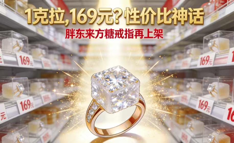 169元实现“克拉自由”！胖东来爆款方糖戒指回归，限购5枚代购又嗨了
还记得去年