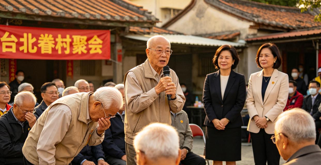 台北眷村聚会上，一句心声撼动全场

3月28日，台北眷村聚会，77岁的她当着郑丽