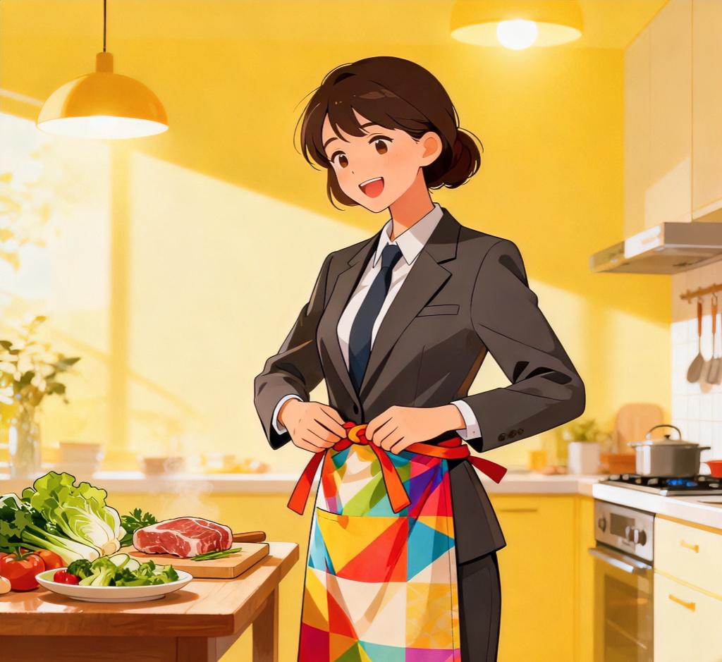 我发现快节奏里，好多人靠外卖、餐馆填肚子，久了伤身体。

下班后，系上围裙，自己