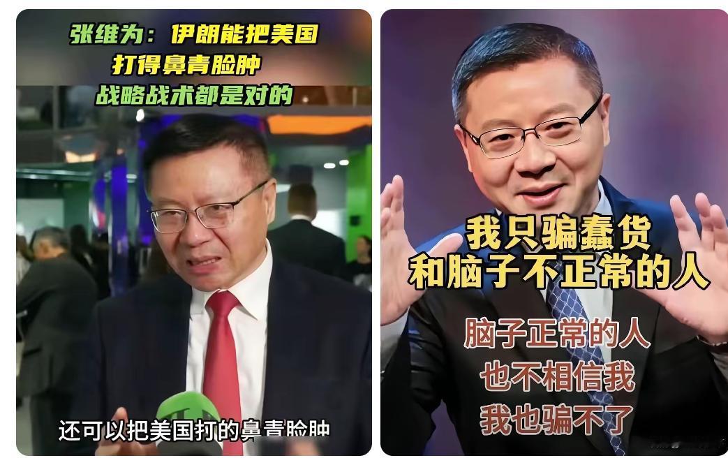 张教授在公开场合评论美伊战争，就是几句话：伊朗把美国打的鼻青脸肿，可私下又对他家