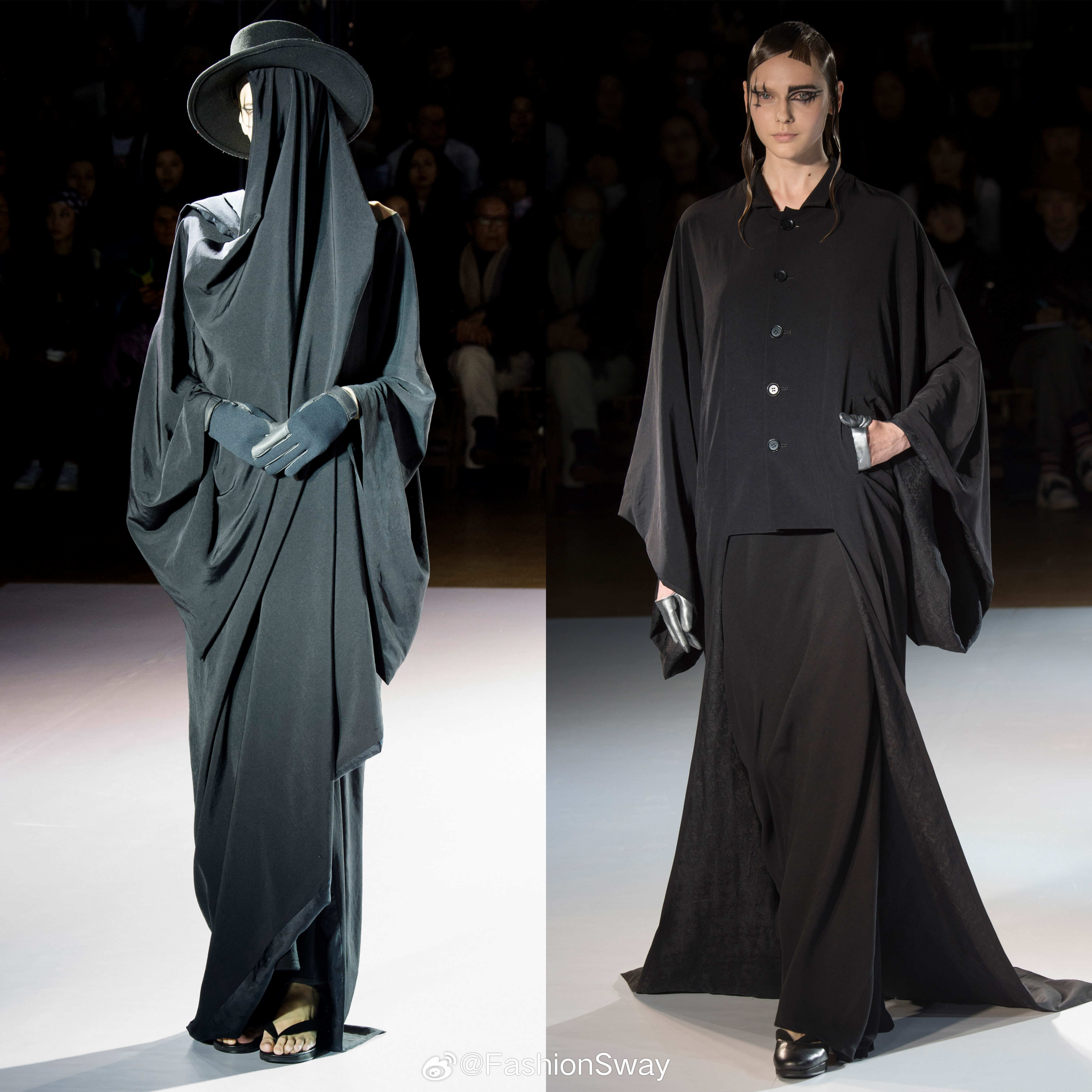 • Yohji Yamamoto Fall 2015如果说谁能将黑色拿捏自如，可