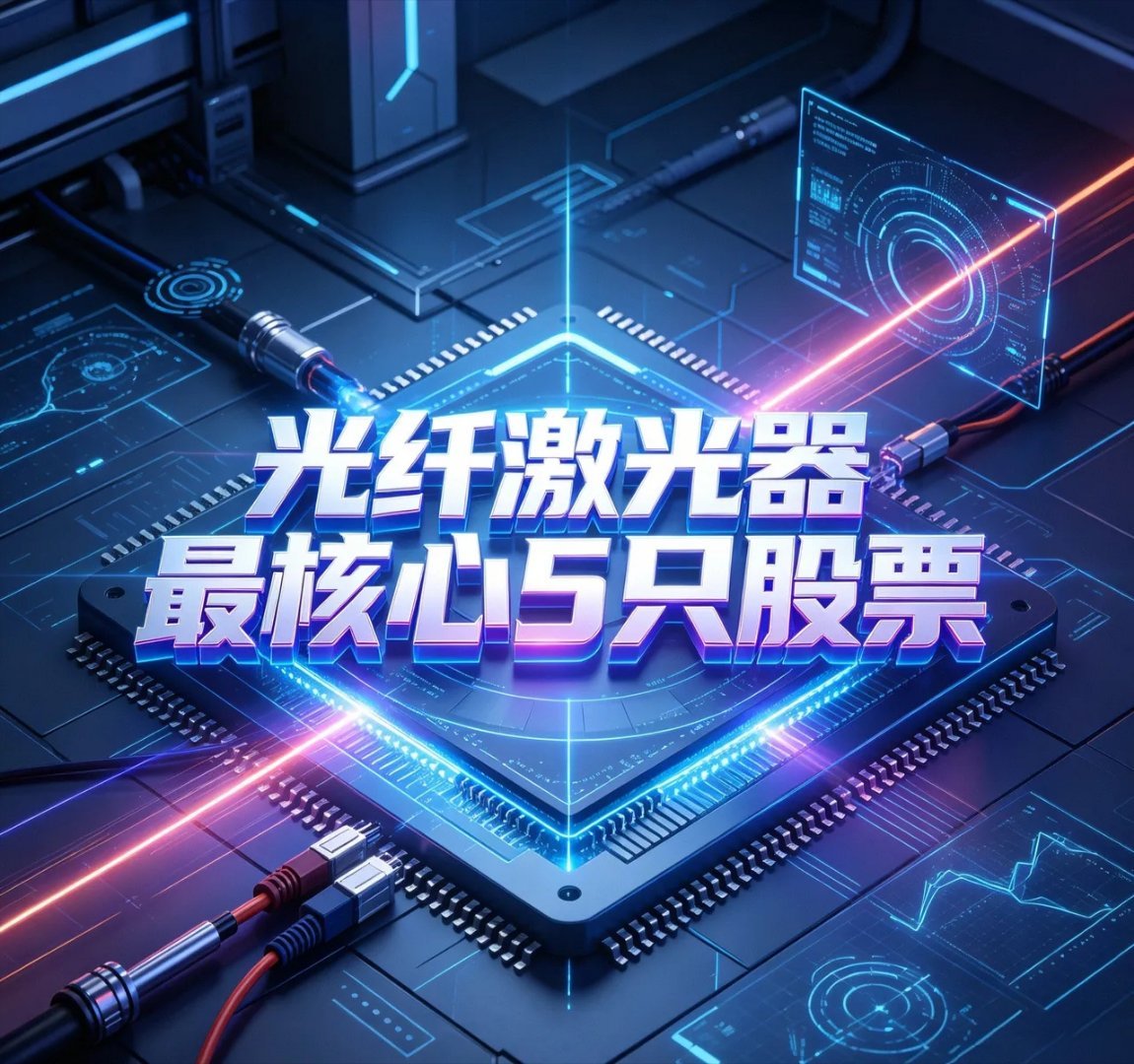 光纤激光器最核心5只股票1. 锐科激光 300747国内光纤激光器绝对龙头，全球