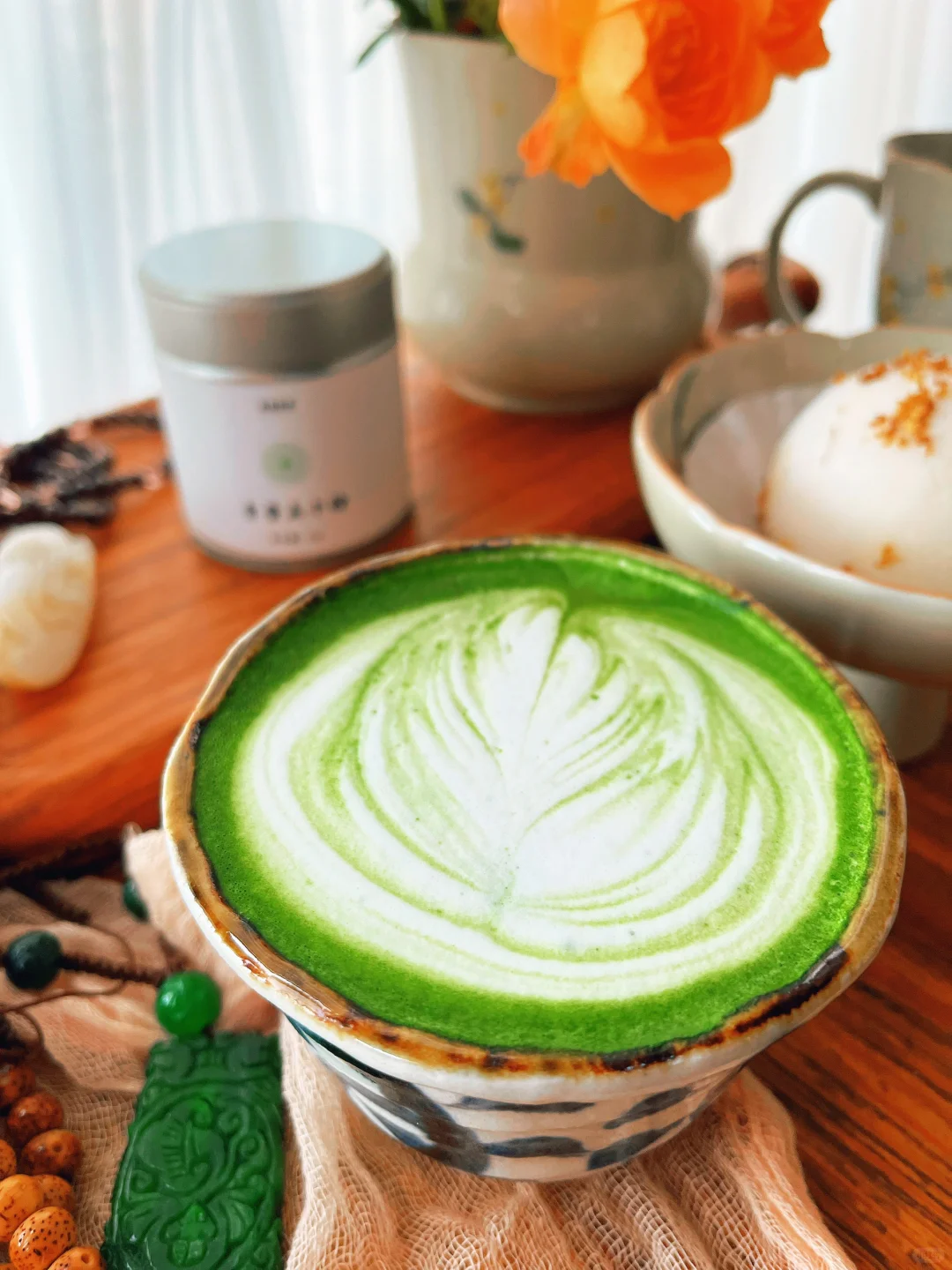 抹茶拿铁｜好喝到直接可去开店 抹茶拿铁比例简单！ 抹茶3克，温水30克...