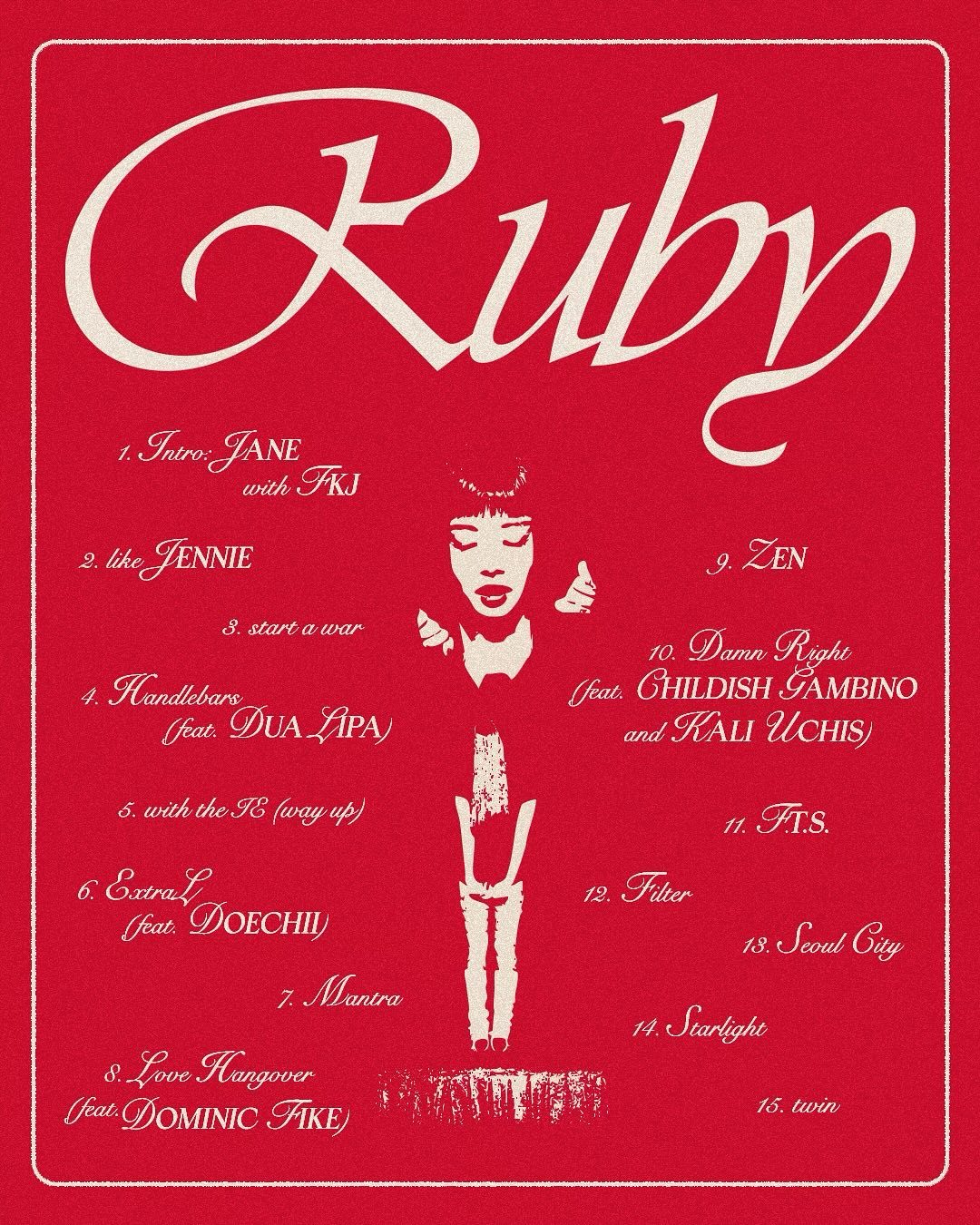 妮妮更新“RUBY Tracklist” 