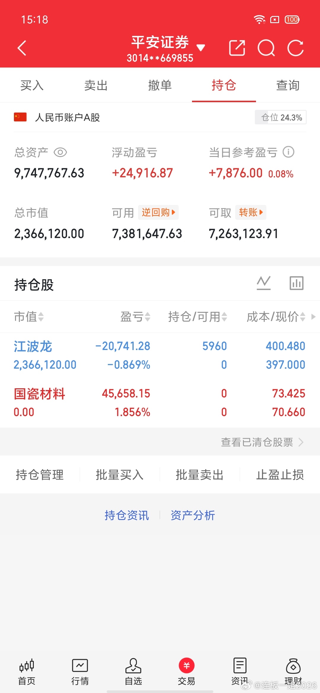 交易更新《第66天》：不要盲目跟风，拒绝马后炮！挑战一年翻6倍，本金300W，做