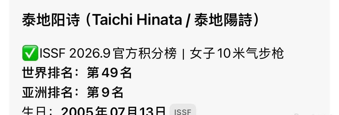这射击是世界排名往后的，我没关注的反而冒出来了？看来射击非常不确定性不是看平时世
