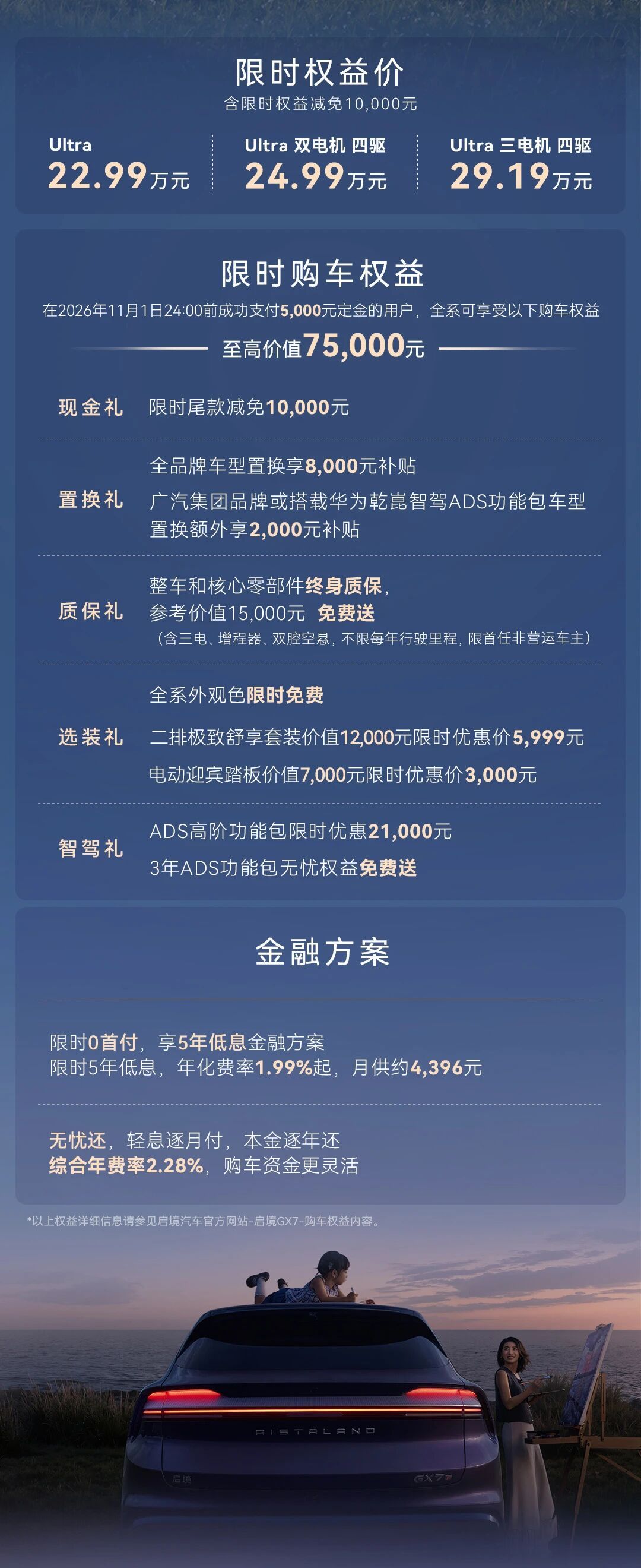 一图读懂 | 启境GX7 正式上市！限时权益价22.99万元起 ​​​