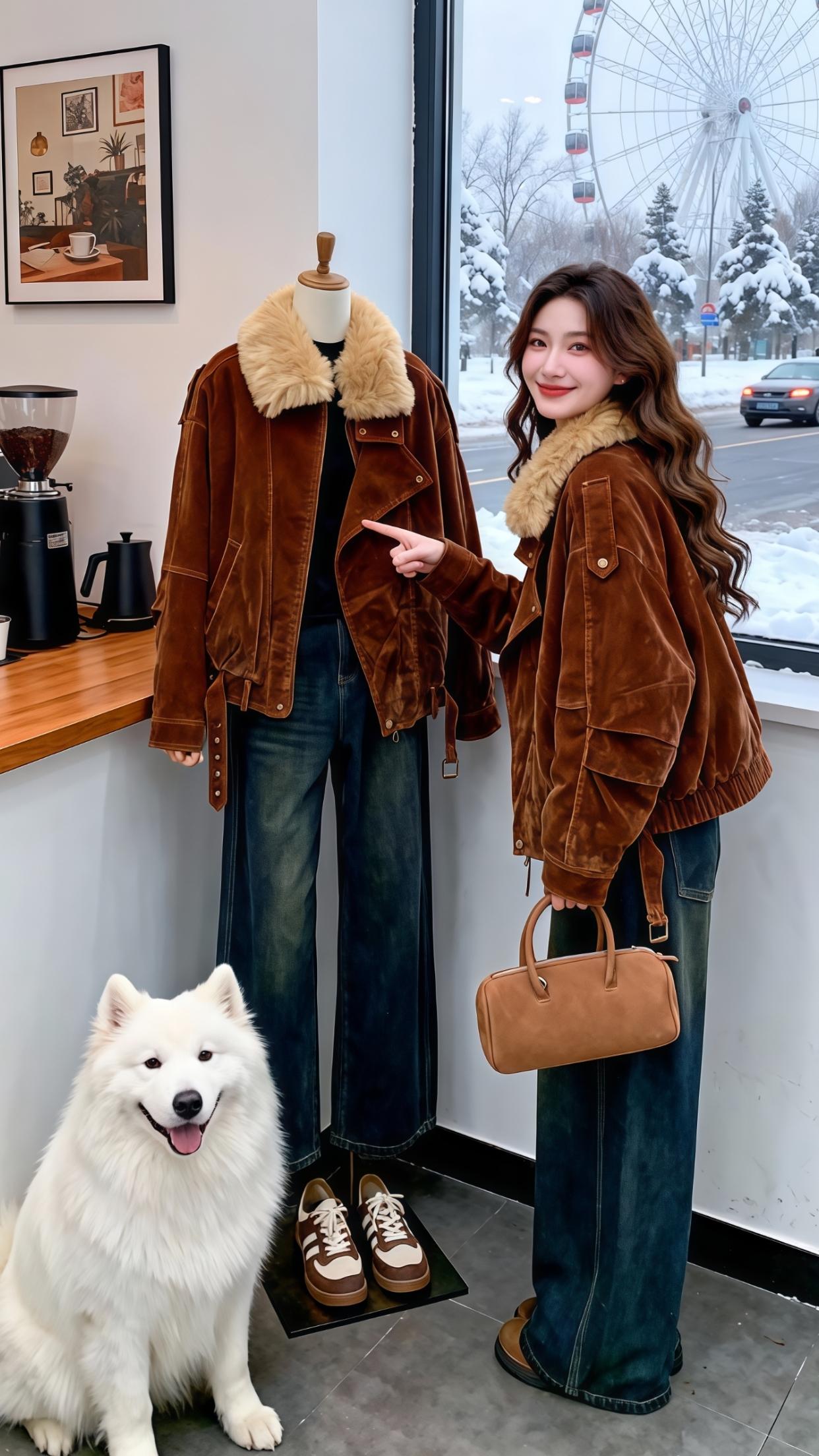 韩系穿搭 复古穿搭 复古工装风外套 气质穿搭 女神范