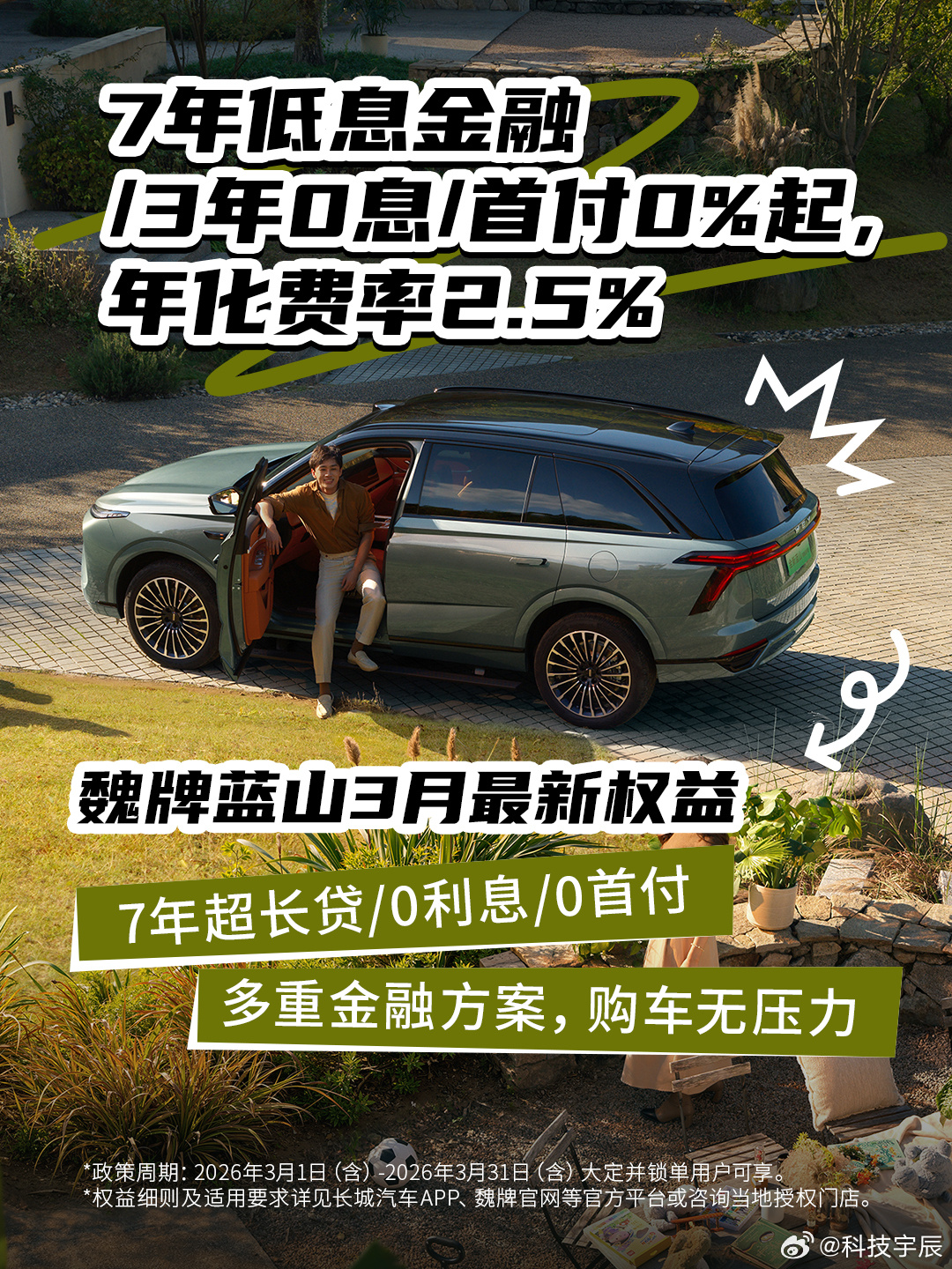 魏牌蓝山获11万家庭认可，技术安全双过硬。3月限时直降+高额置换补贴，权益拉满，