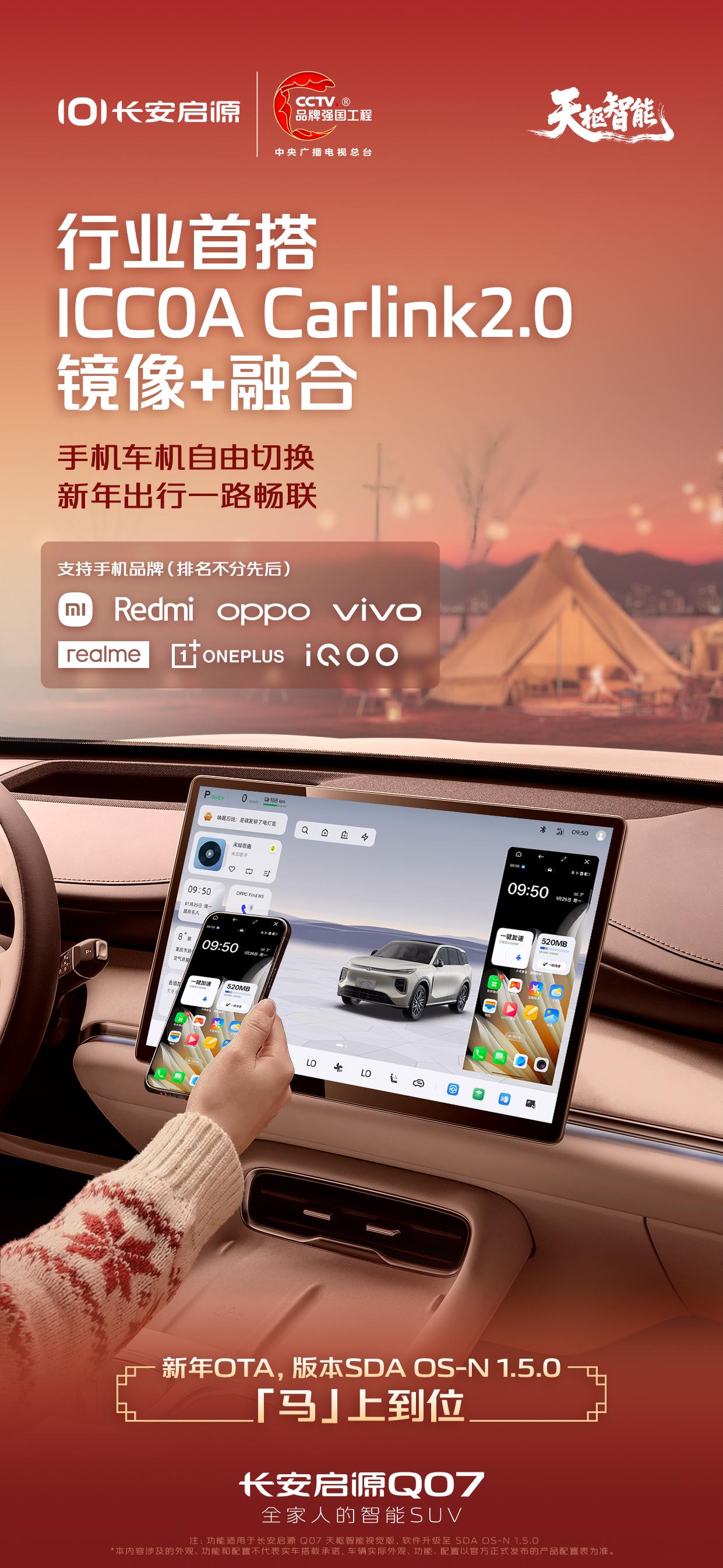 长安启源Q07天枢智能视觉版
新年OTA「马」上到位
行业首搭ICCOA Car