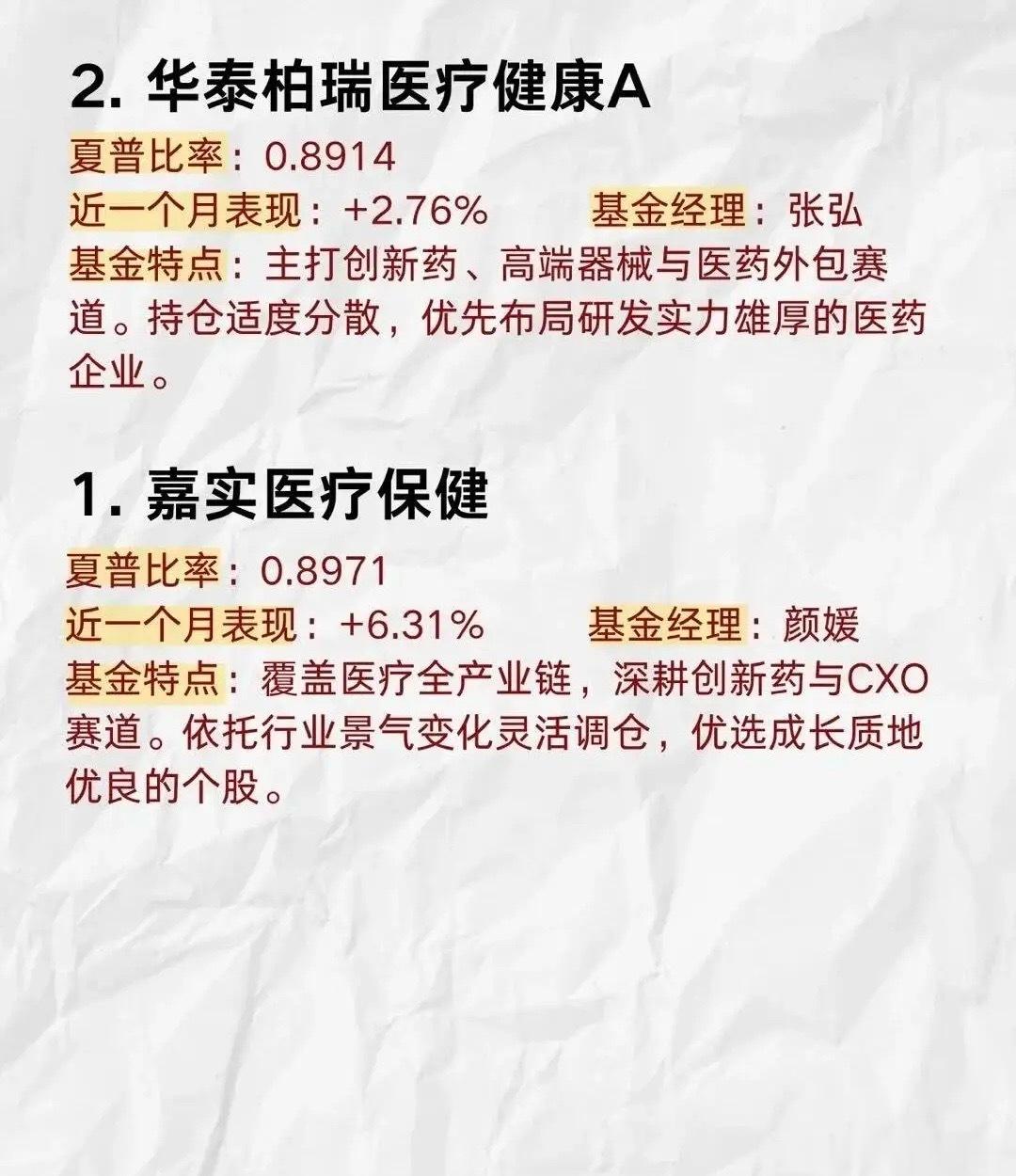 医药终于回血，七月医疗基金夏普比率榜单最近看盘面有个很直观的感受，市场现在存量博