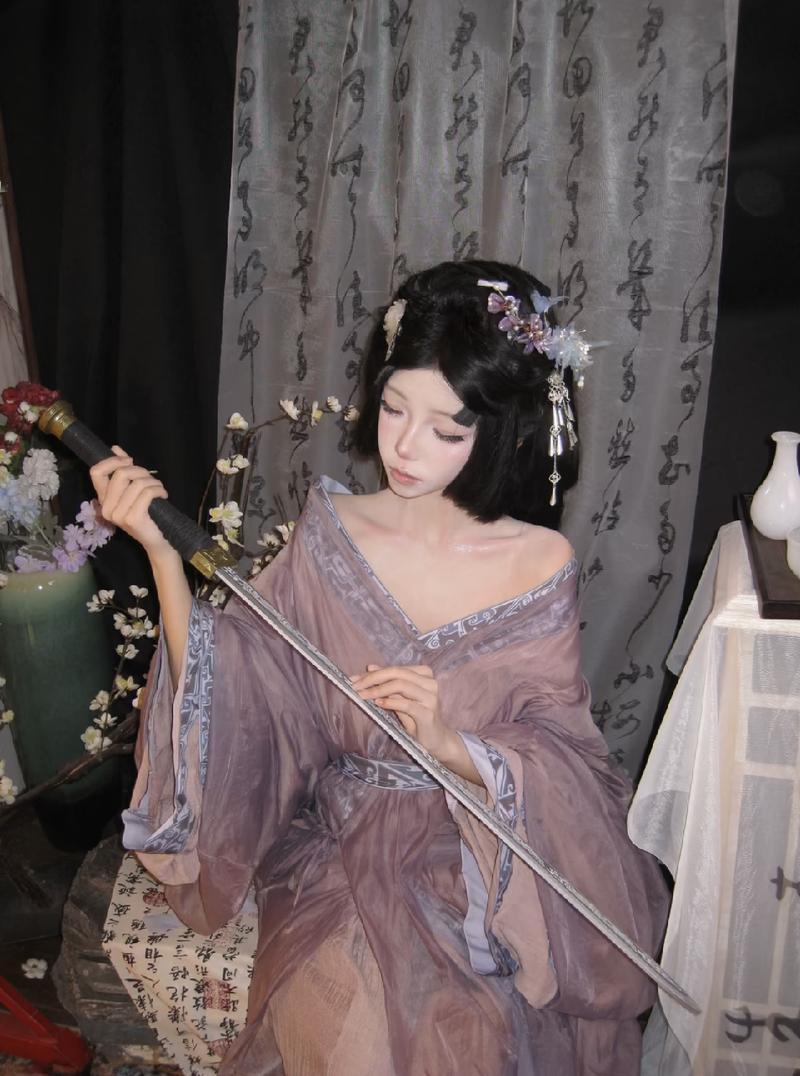 素衣裹锋刀墨帘藏软香梅枝未醒剑穗已沾霜