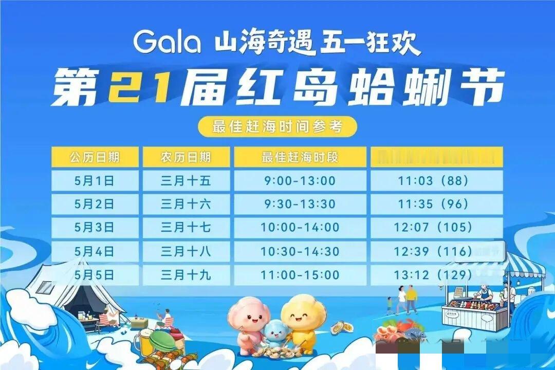 春日生活打卡季第二十一届青岛市城阳区红岛蛤蜊节将于2026年5月1日至5月5日（
