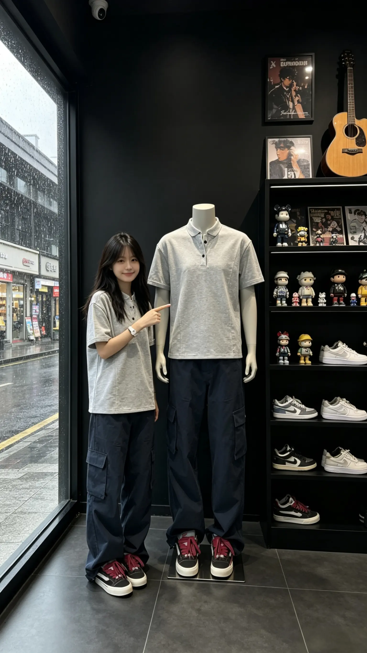 谁穿谁帅的钻扣短袖