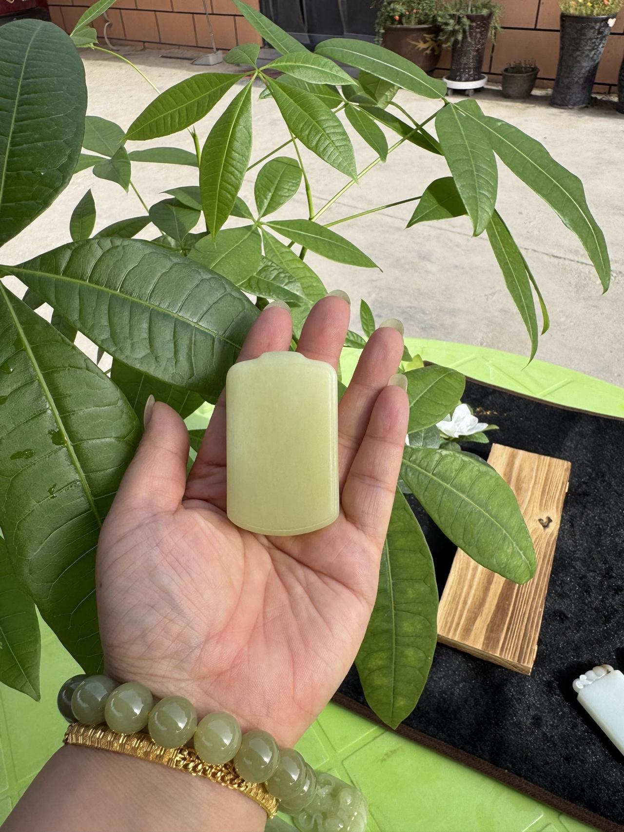 和田玉无事牌，观音，佛