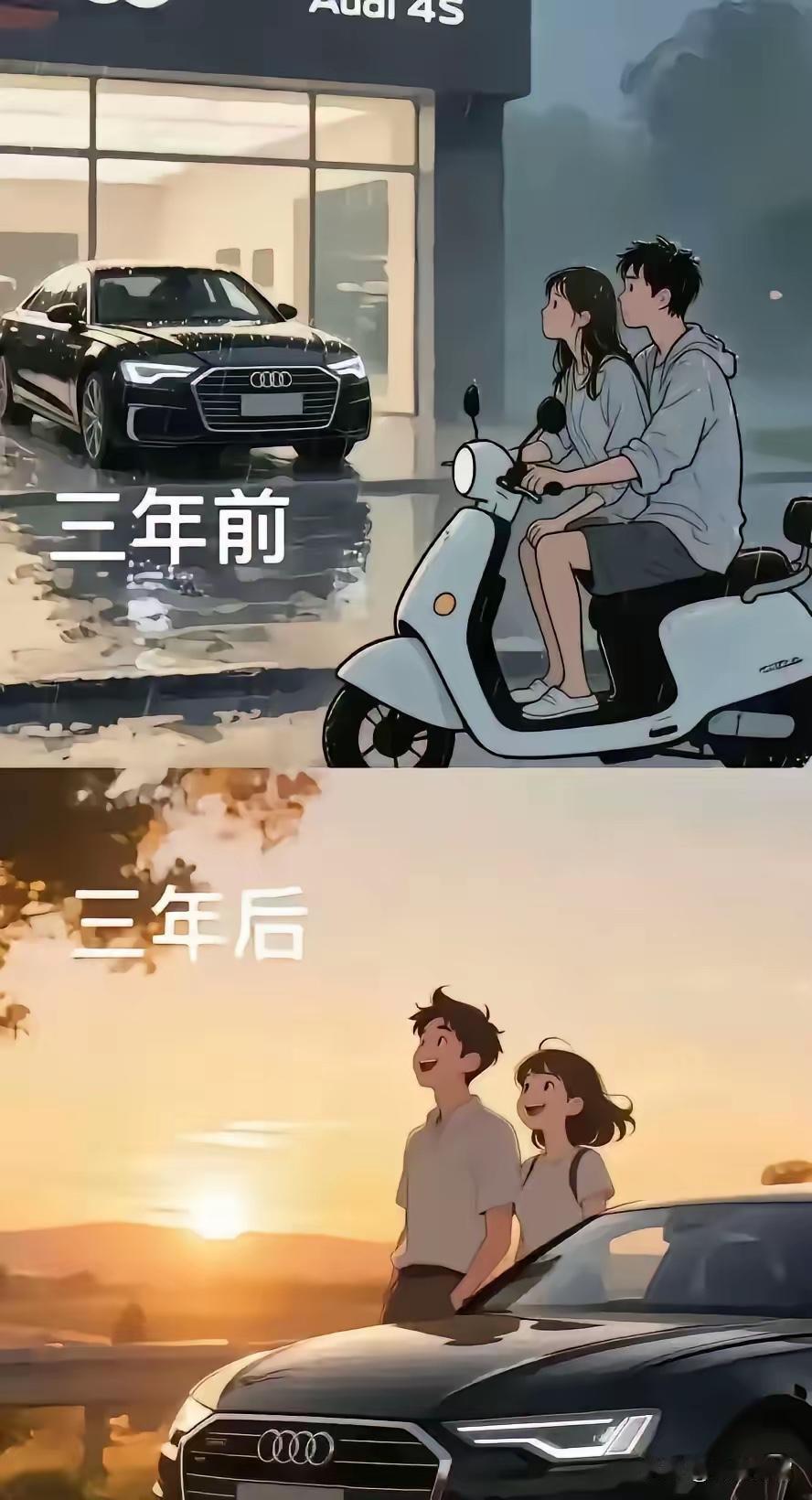 女生头发短了 卖了头发买的奥迪
说明三年内奥迪降价空间很大