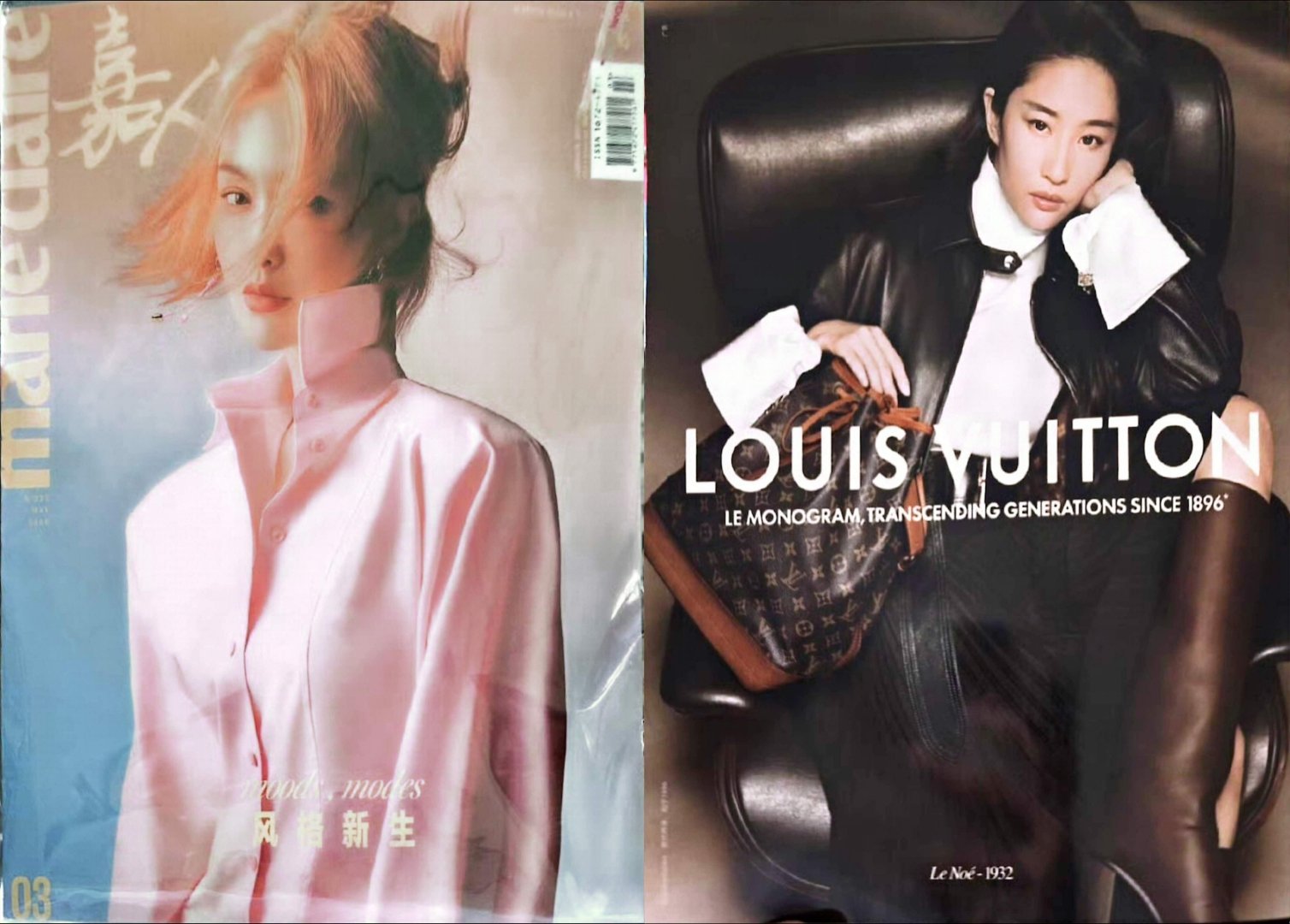 嘉人封底德国杂志封底LV Monogaram 130周年宣传LV又给刘亦菲花💰