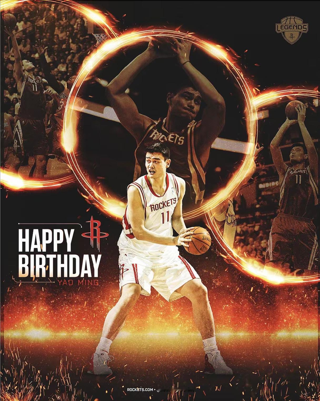 46岁生日快乐！火箭官方致敬姚明，一代人的红色NBA青春✨
 
今日，休斯顿火箭
