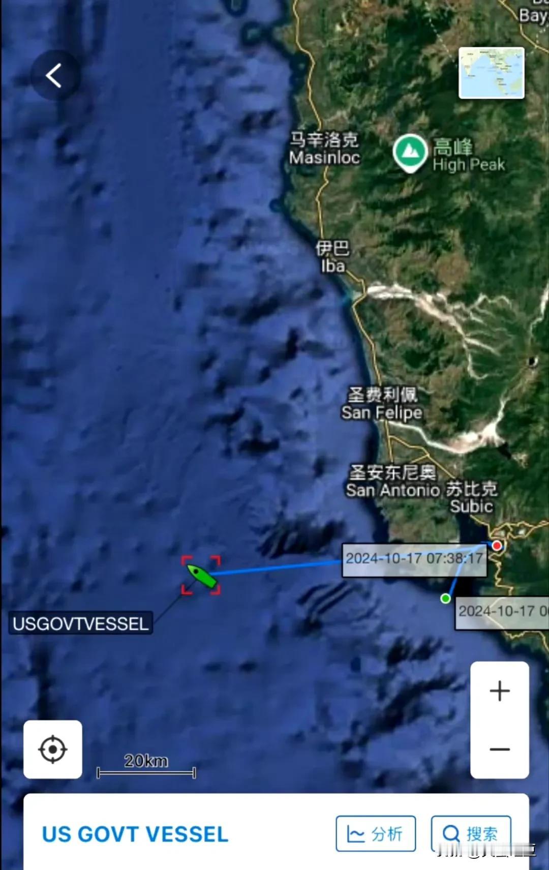加拿大海军护卫舰即将通过台湾海峡——AIS信号显示，10月20号，加拿大海军温哥