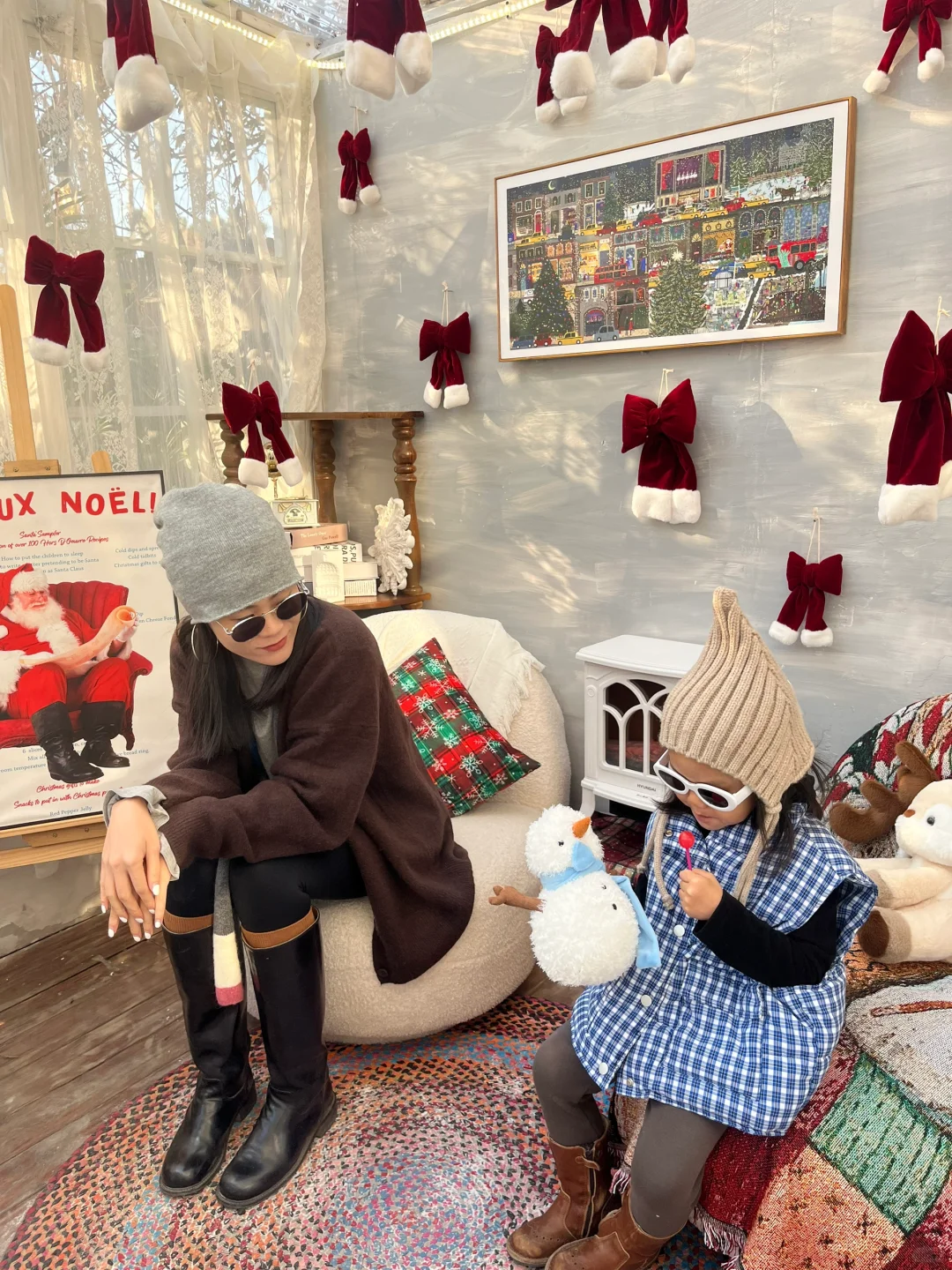 哈尔滨遛娃🎄圣诞小屋下雪❄️啦，好美