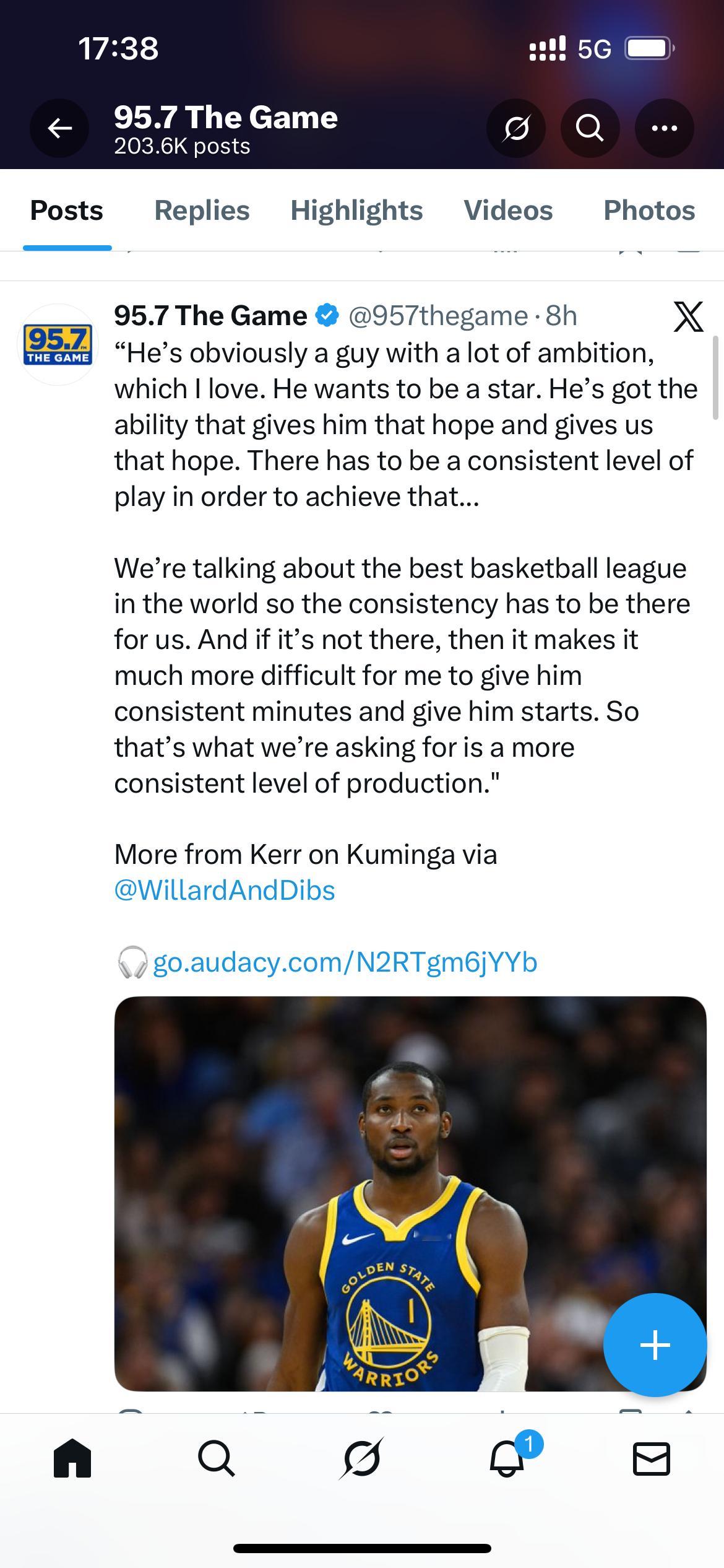 科尔谈库明加：“他显然是一个抱有远大抱负的球员，我对此很欣赏。他想成为一名球星。