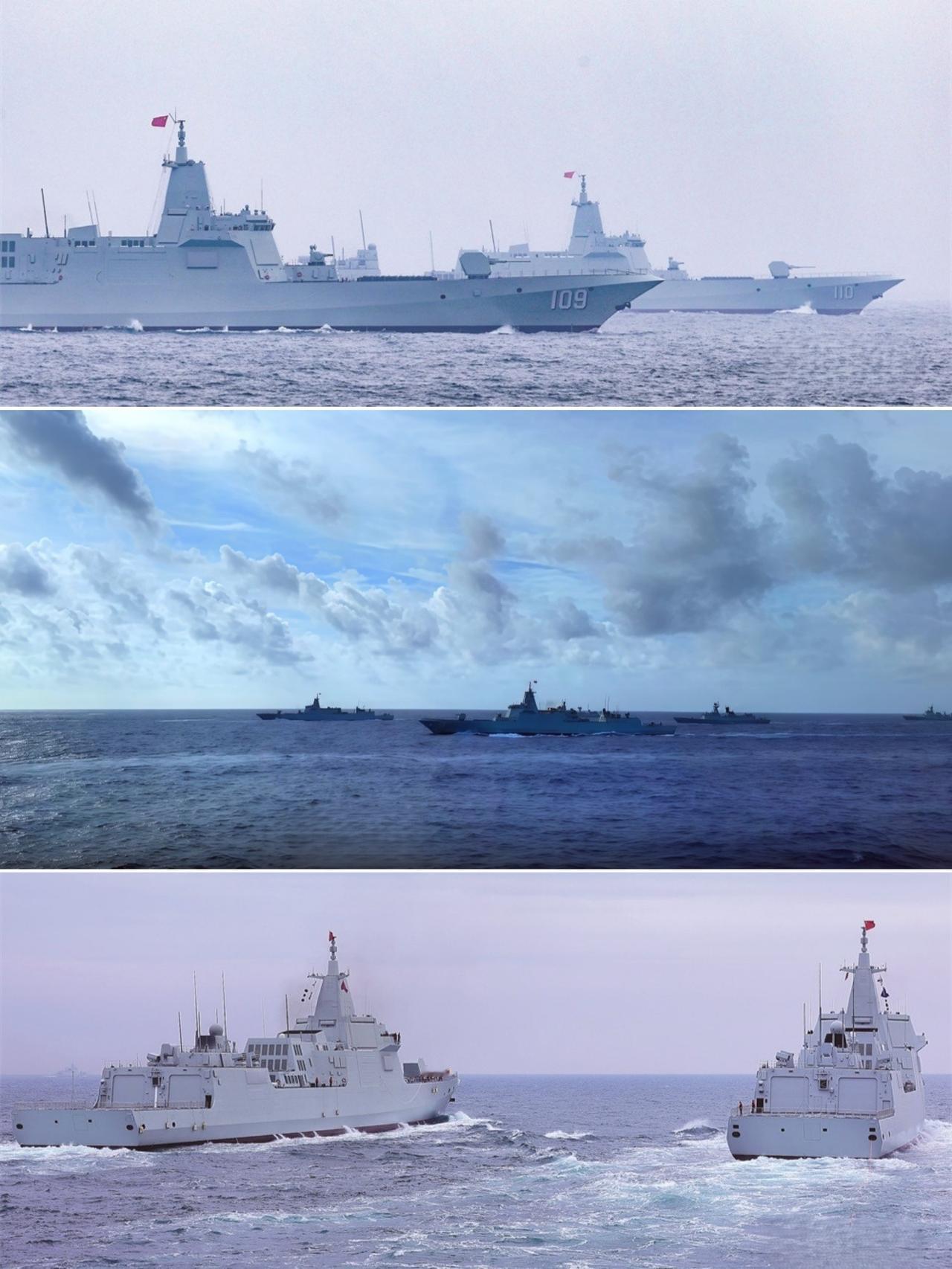 新锐出击，109，110万吨大驱，
东部战区海军新锐出击 ，亮剑大洋。
东部战区