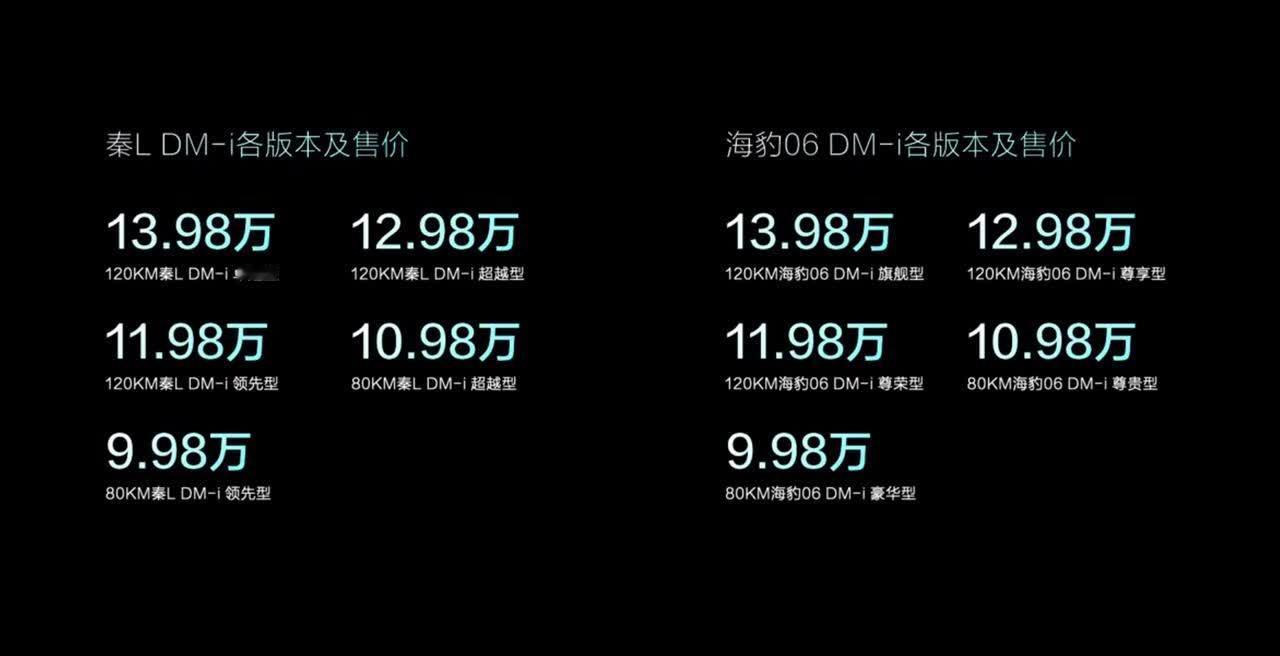 太惊人了！秦L、海豹06DM-i售价仅为9.98万起，这让我不禁想问问那些合资车