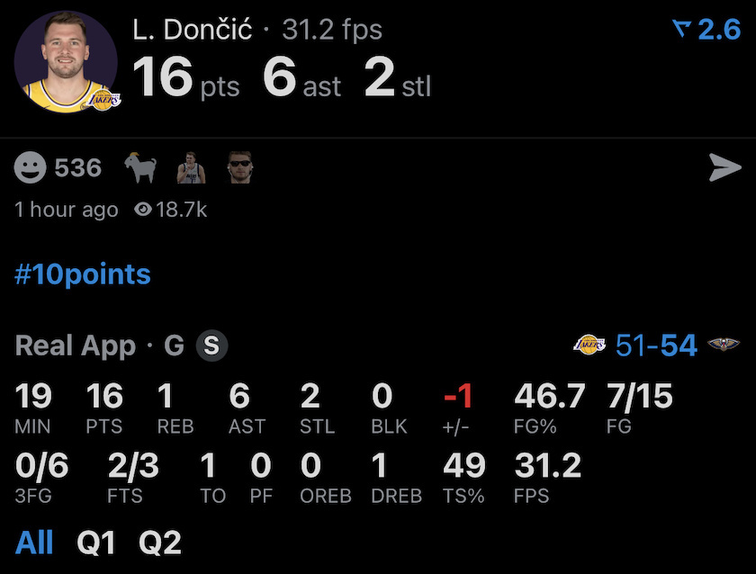 上半场，东契奇三分球6中0！手感什么时候回来？湖人vs鹈鹕