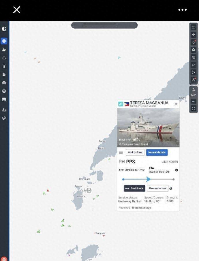 哇塞，最近南海又热闹了！菲律宾那艘日本送的9701海警船，在仙宾礁里待了半年，最