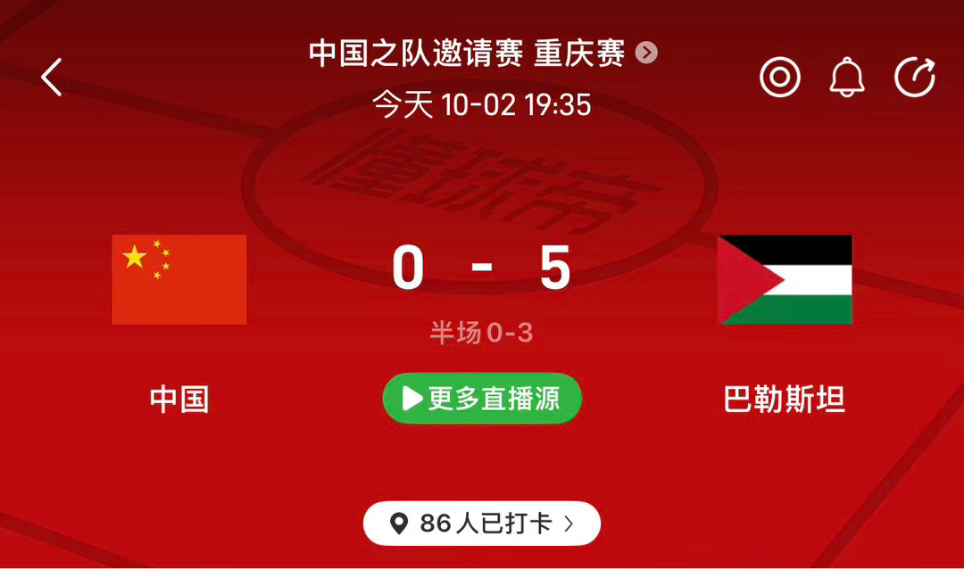 国足国足遭遇重创！面对巴勒斯坦全场被零封，落后5球，进攻防守全面告急！🇨🇳⚽