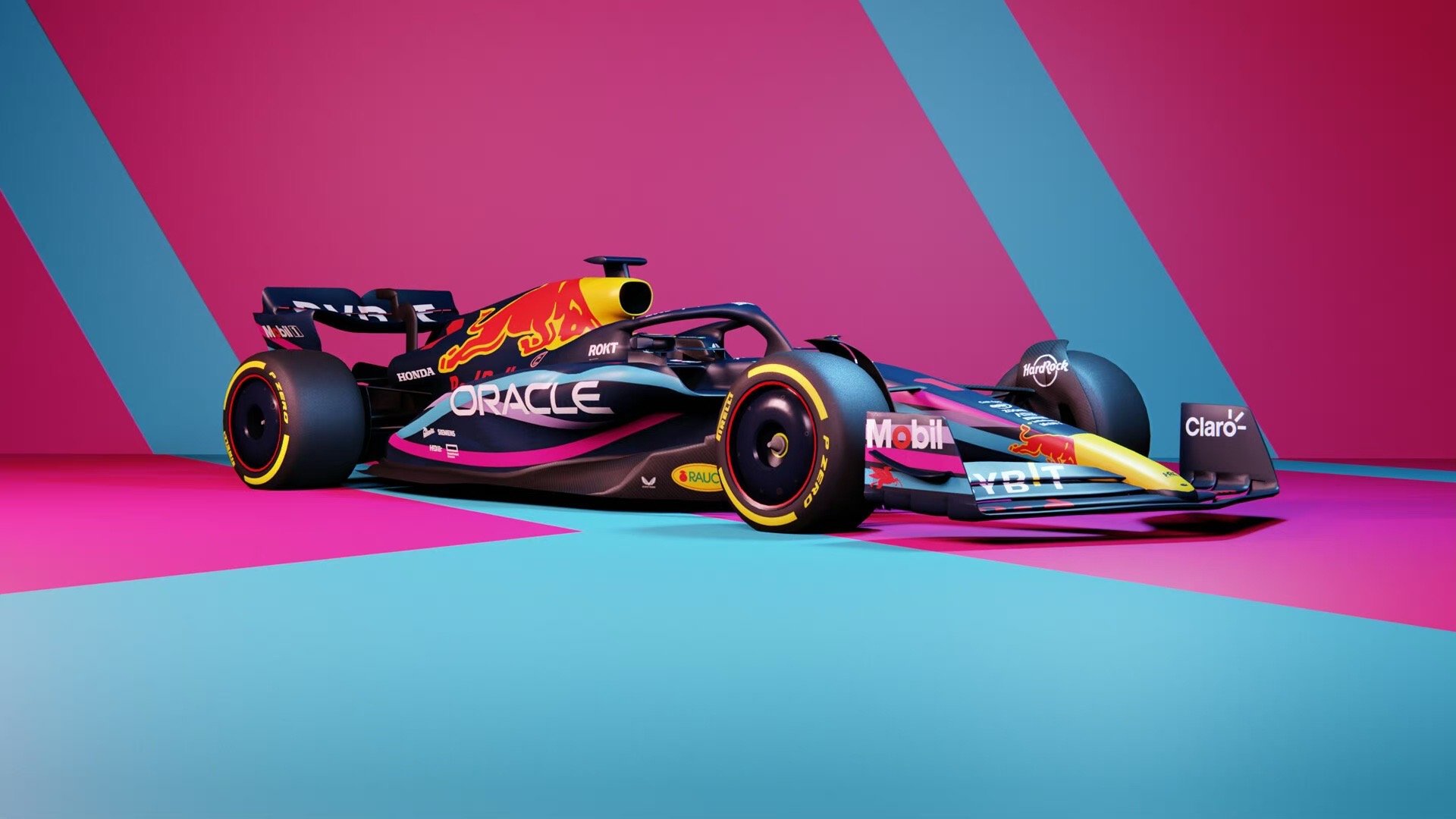 【F1】红牛车队发布迈阿密站RB19特别版涂装#2023F1迈阿密大奖赛##F1