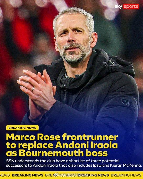 【罗泽有望执教伯恩茅斯】天空体育消息：现年49岁的前门兴、多特蒙德和莱比锡主帅，