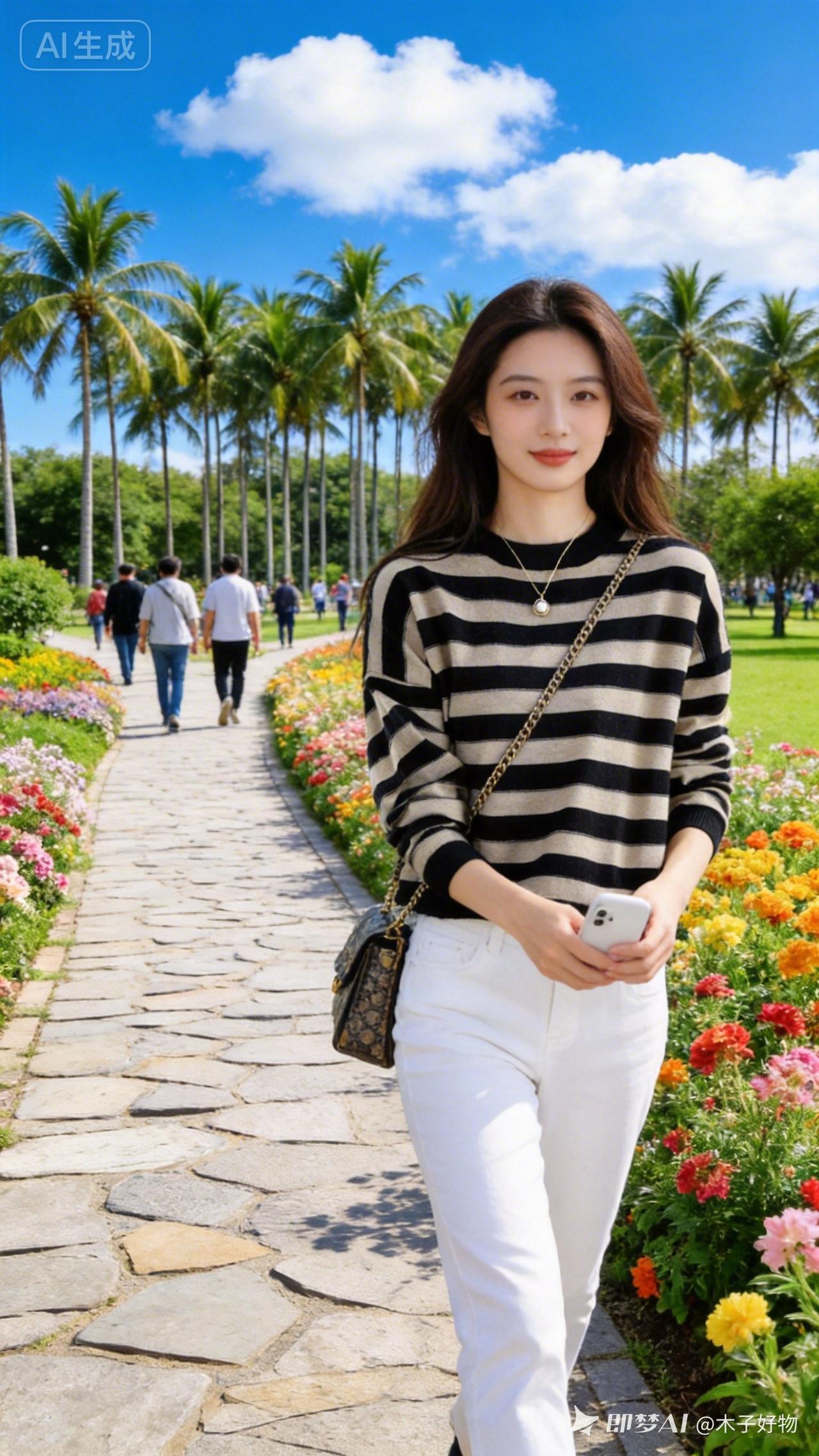 在热带花园中漫步，感受生活的美好与宁静。