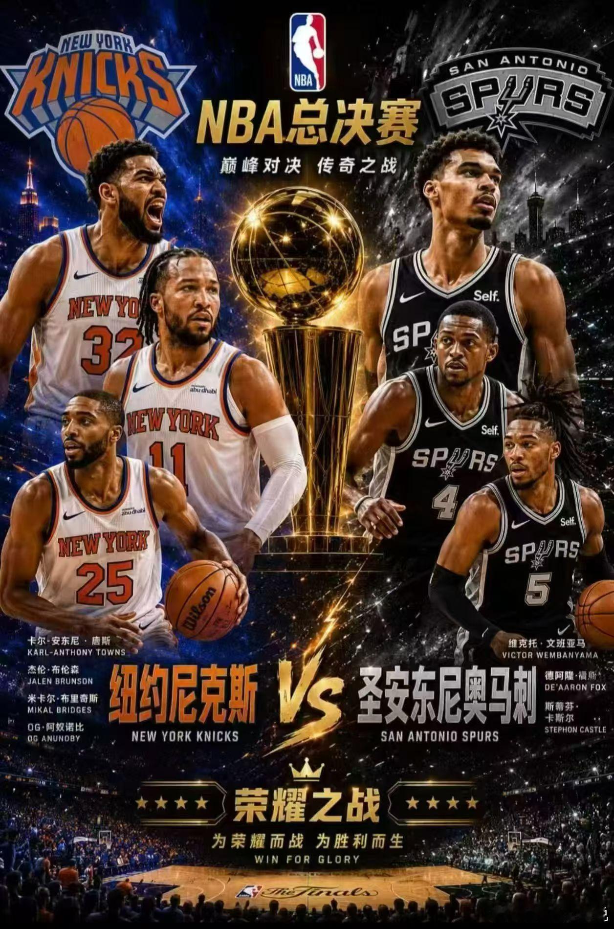NBA总决赛二十七年轮回，纽约再战圣安东尼奥，G1战火点燃总冠军序幕！已开售单关