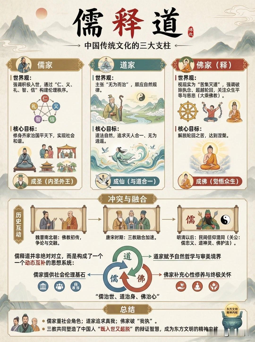 一张图说清 儒释道 三者的关系