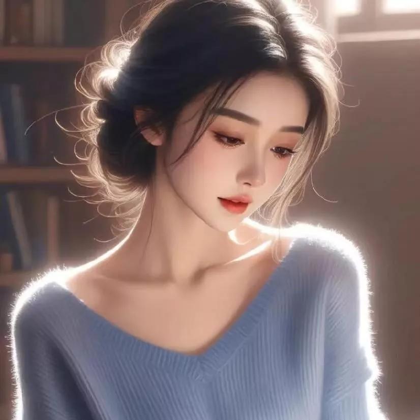 温柔的光影下，一位优雅女子静静沉思。沉思静谧氛围 沉思少女 沉思照 沉思 湖边沉