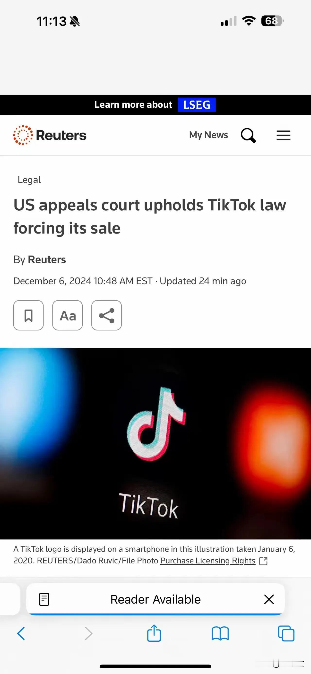 TikTok上诉遭挫，华盛顿特区巡回上诉法院维持禁令，要求TikTok必须在明年