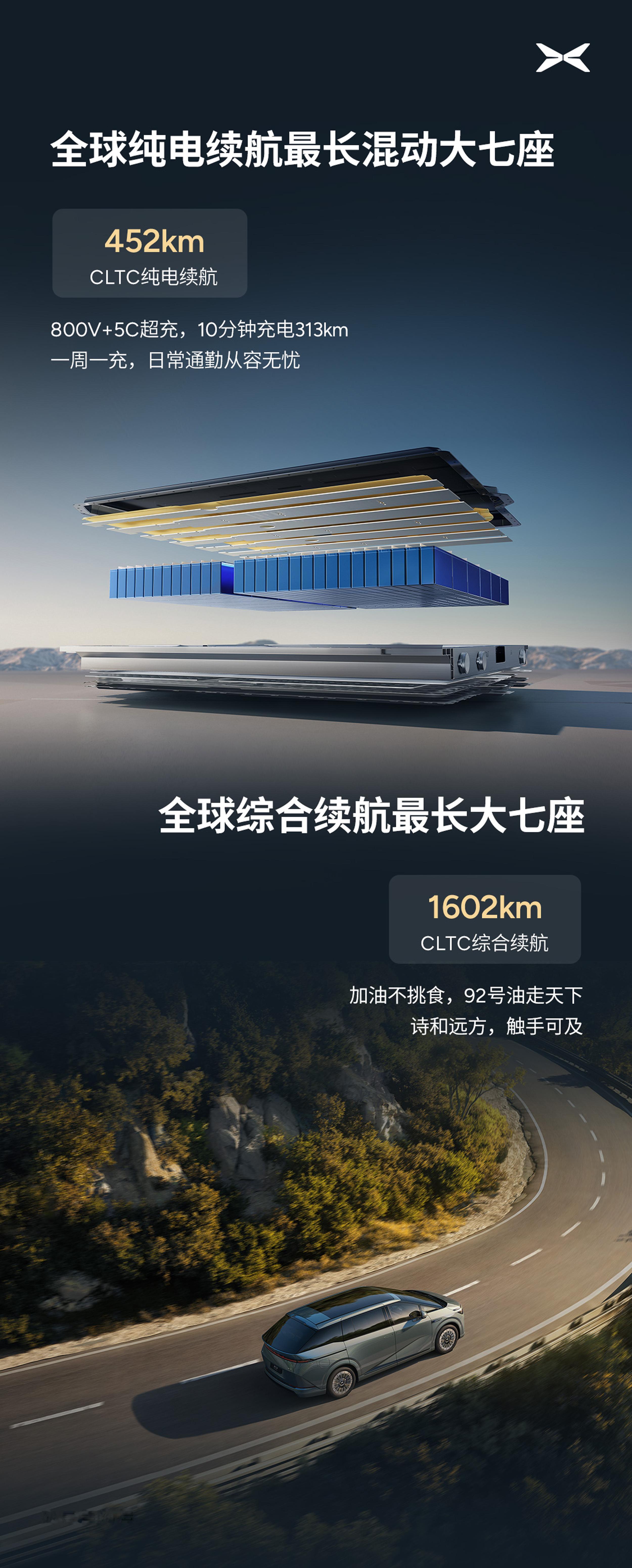 小鹏X9增程版在安全配置上确实下了功夫。全系标配9气囊加主副驾远程气囊,针对零重