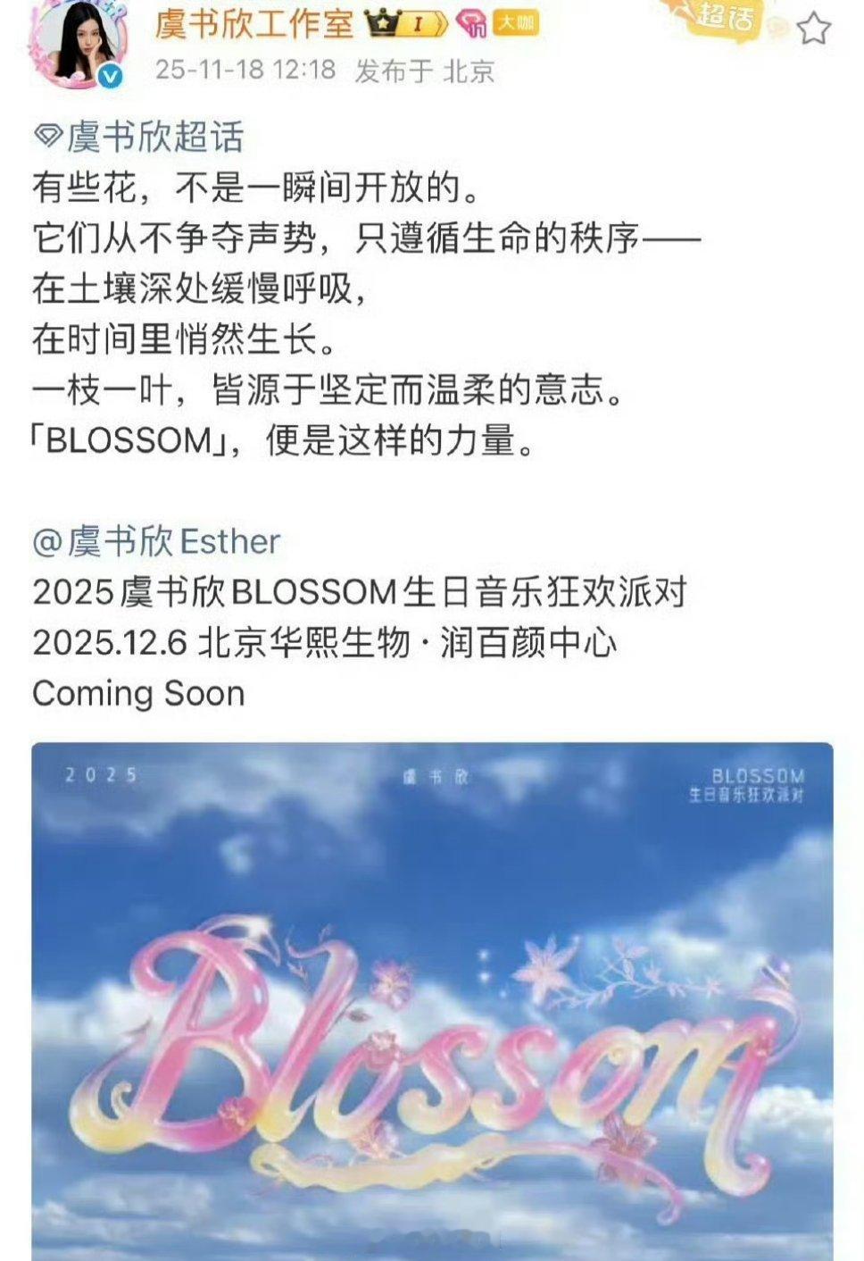 虞书欣生日会票价🈶 看到说4月份就在筹备了