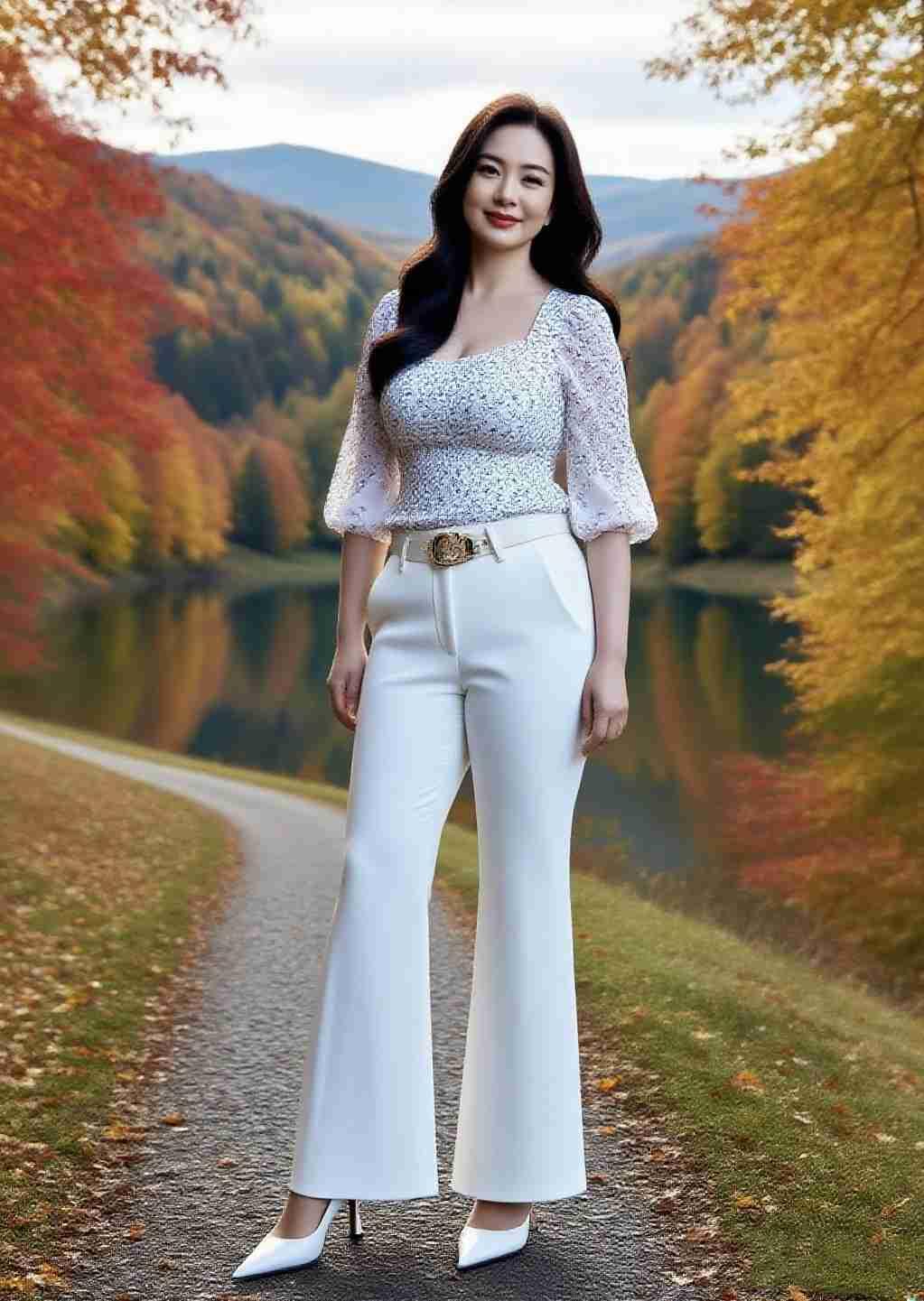 我的今日状态：😁轻松愉快
我这里的天气：☀️晴天
《秋岸白衣行》
 
丹枫燃遍