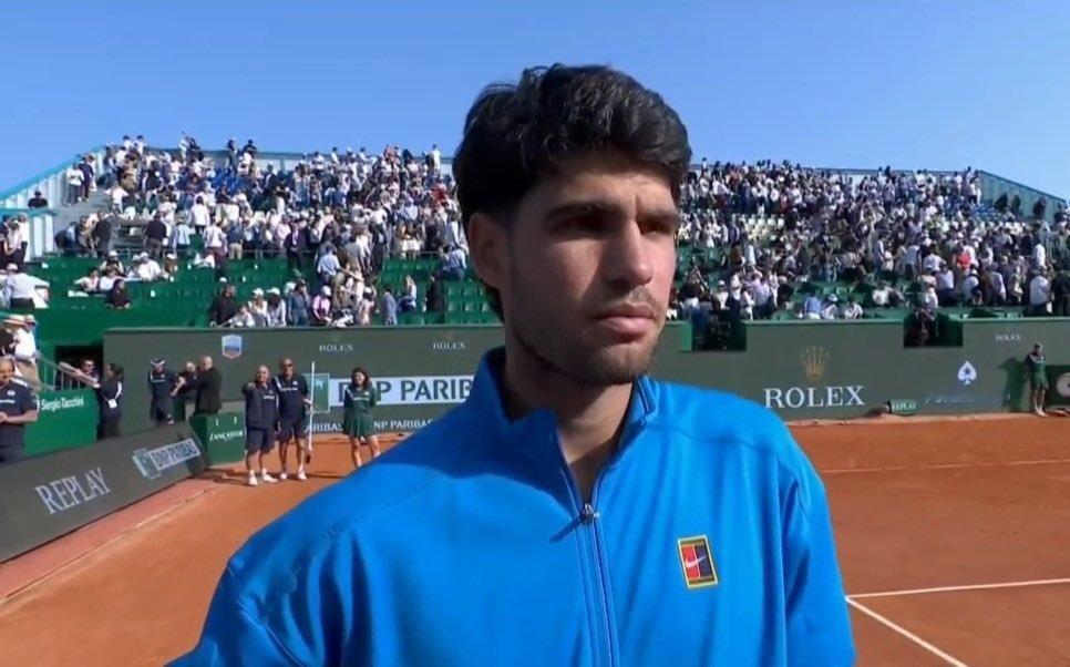 阿尔卡拉斯进蒙特卡洛决赛 赛后，阿尔卡拉斯阿尔卡拉斯 在现场接受了采访，谈到了明