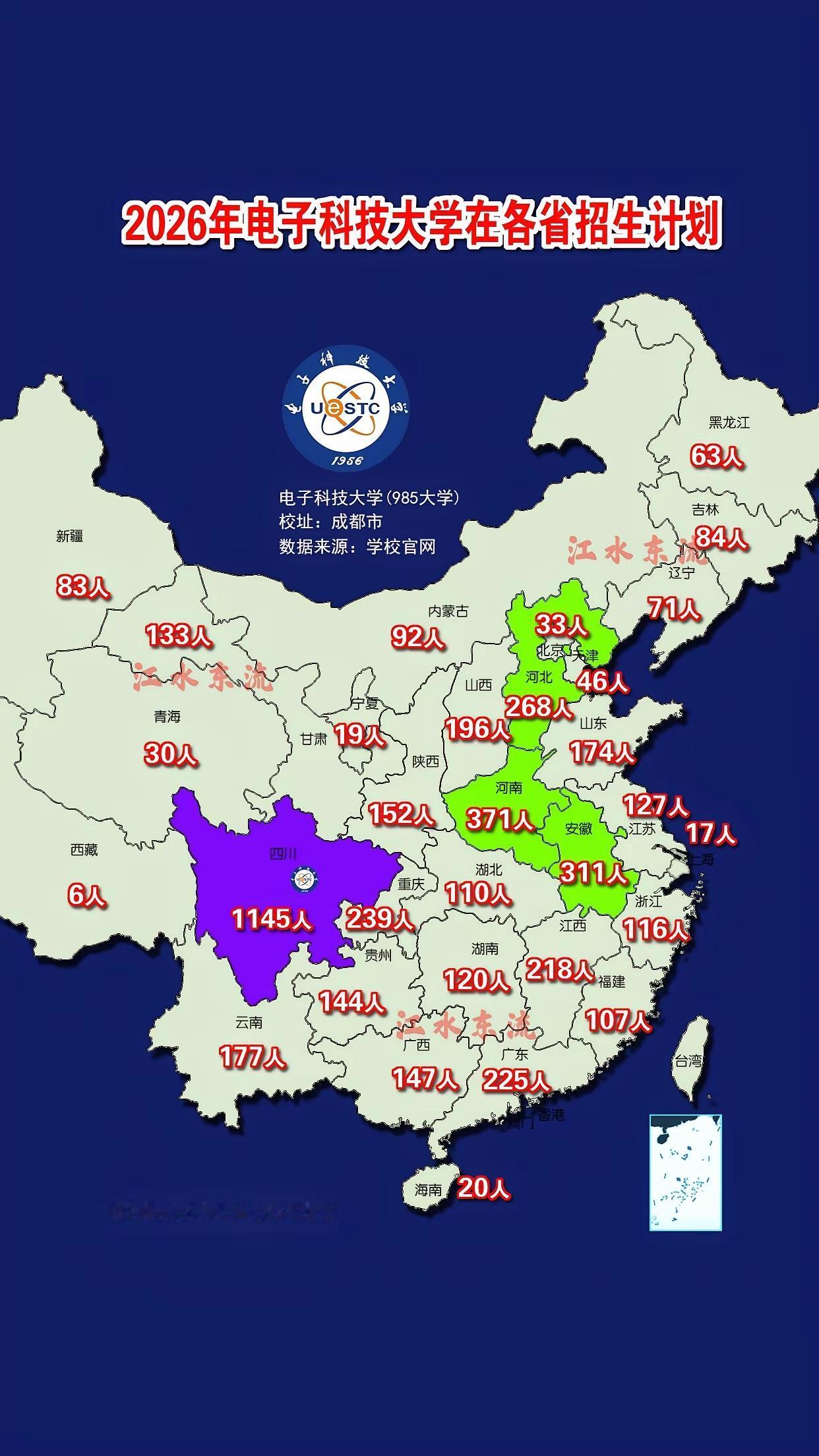 电子科大四川招生最多了