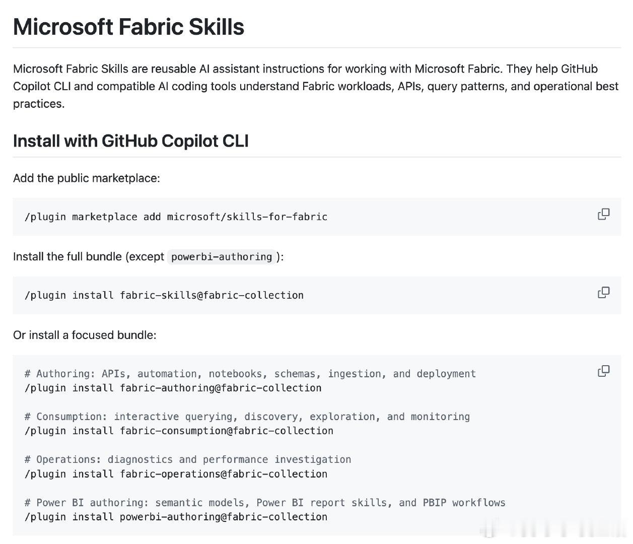 Microsoft Fabric Skills 是一套专为 GitHub Cop
