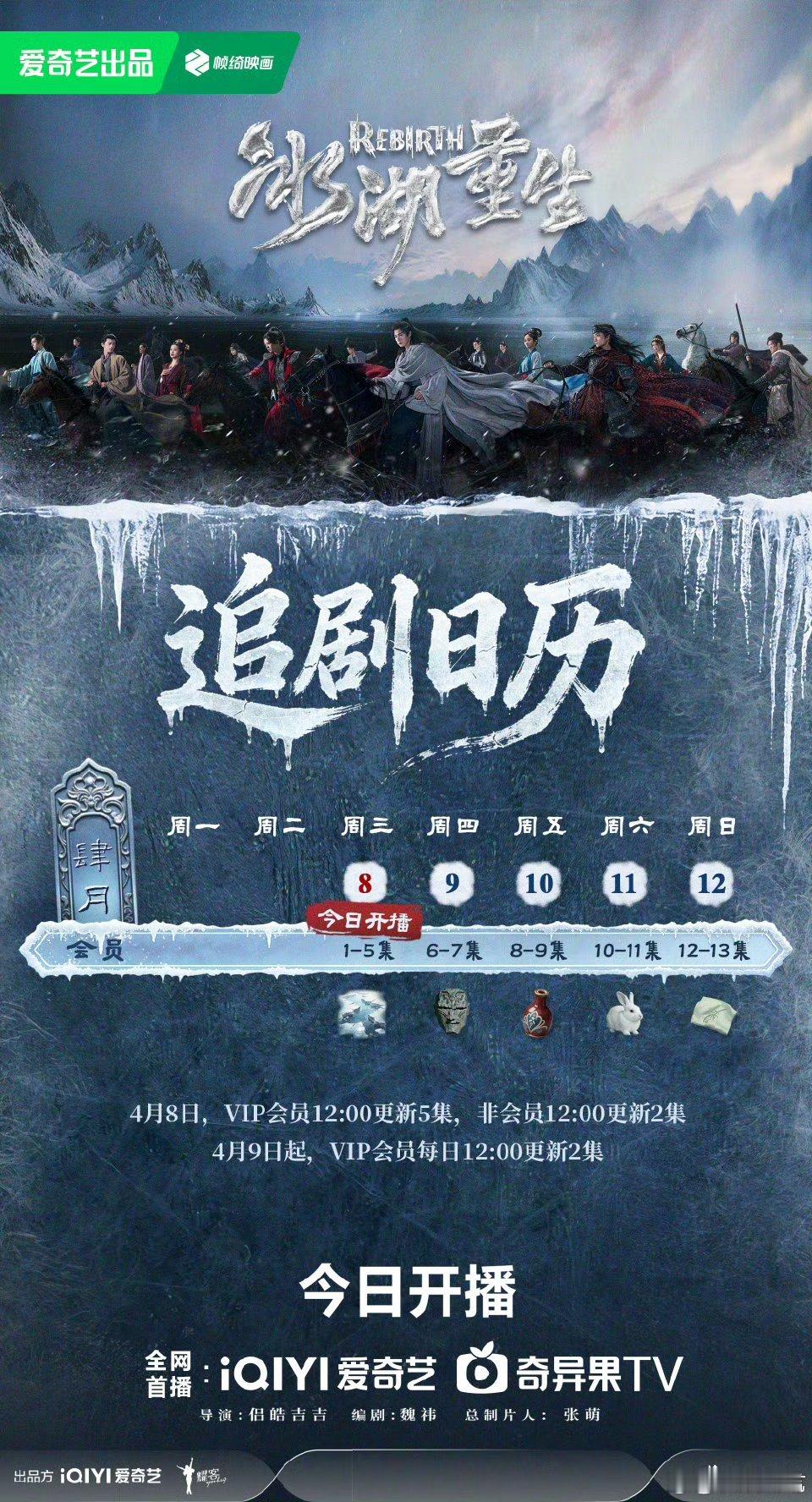 冰湖重生今日开播追剧日历已就位！4.8首播五集，之后每天12点更新，这节奏太贴心
