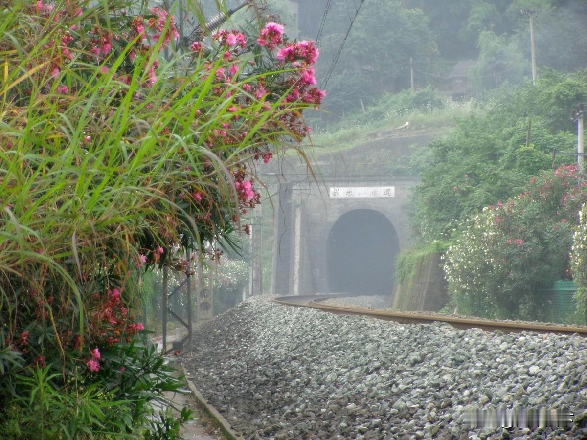2014年6月初拍摄的渝怀铁路歌乐山隧道与旁边兴胡铁路新歌乐山隧道，当时兴胡铁路